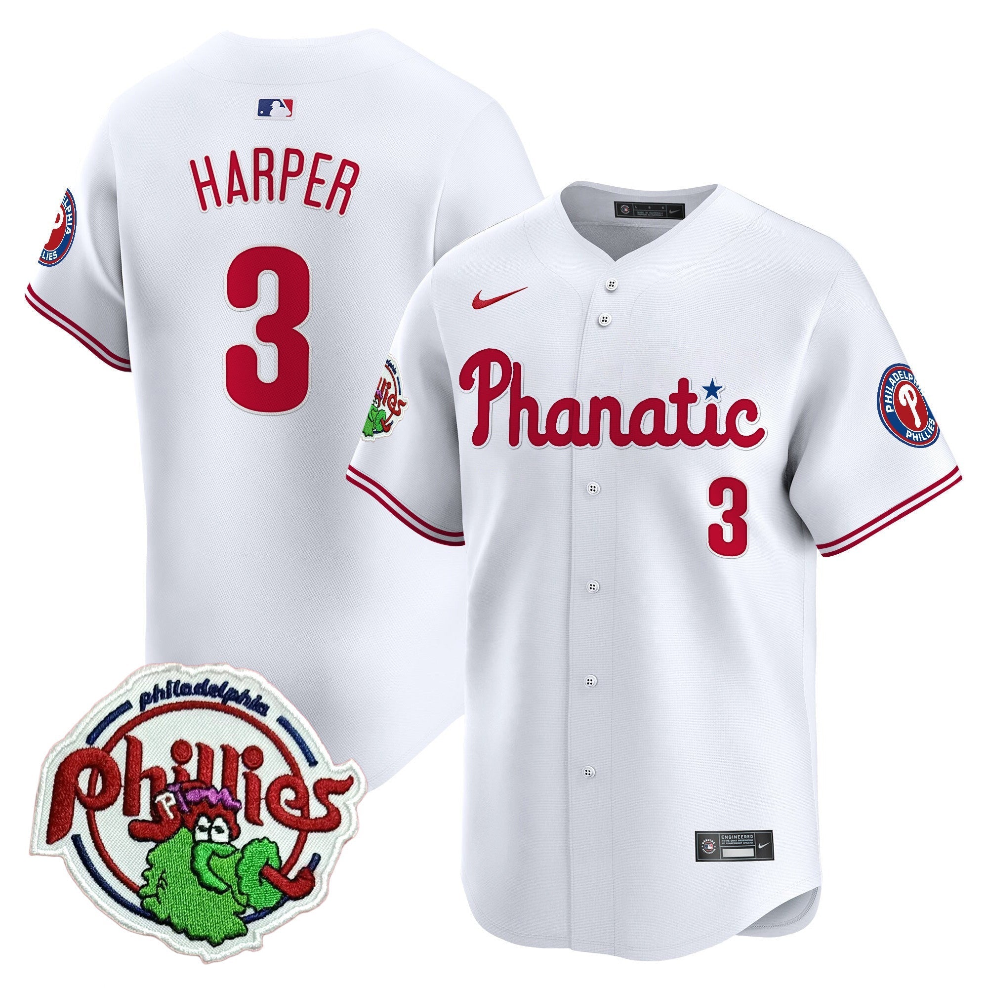 Men's Phillies Phanatic Patch Vapor Premier Limited Jersey - All Stitched
