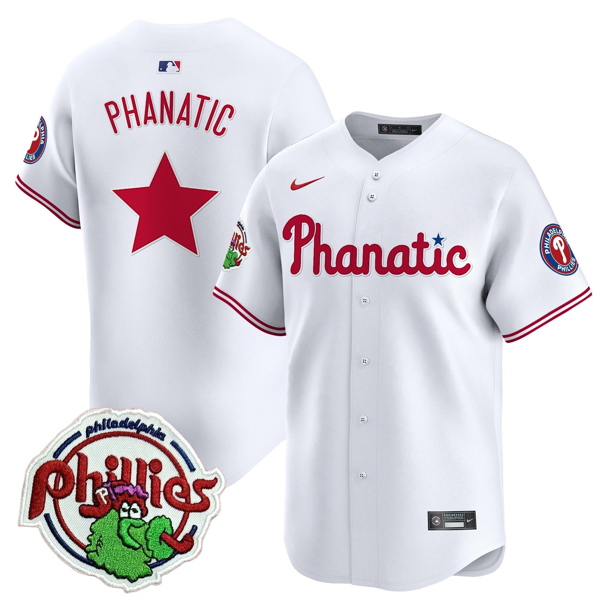 Men's Phillies Phanatic Patch Vapor Premier Limited Jersey - All Stitched