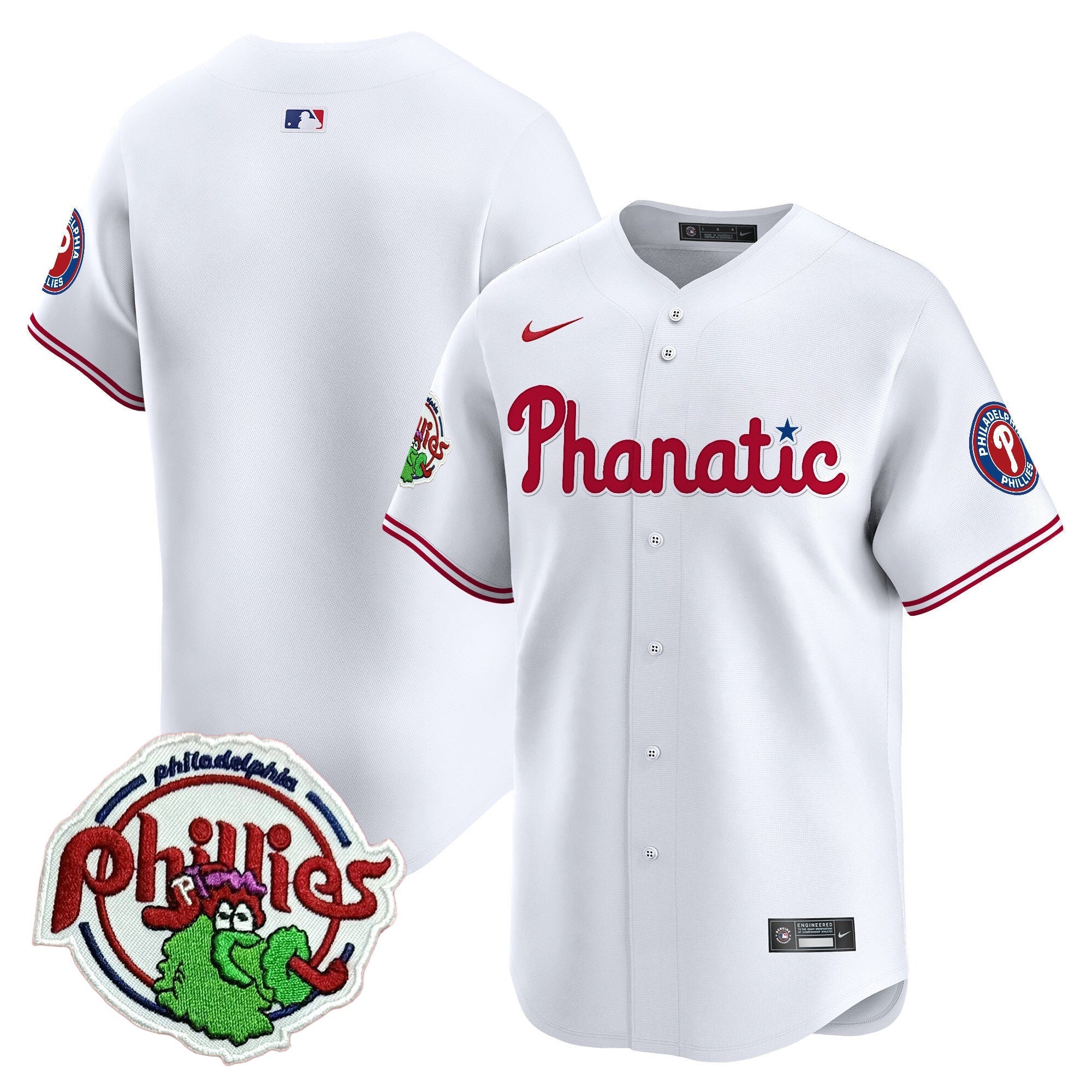 Men's Phillies Phanatic Patch Vapor Premier Limited Jersey - All Stitched