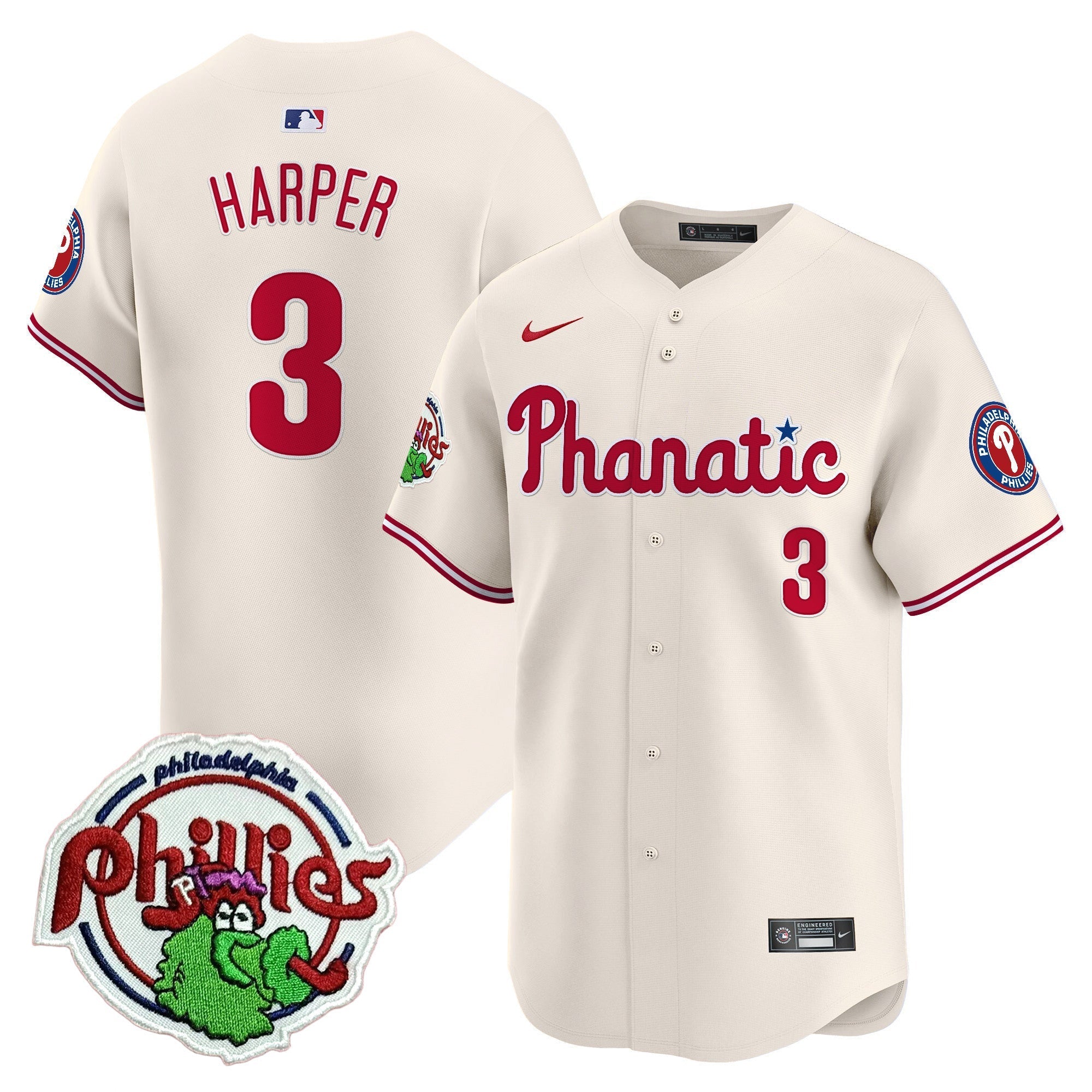 Men's Phillies Phanatic Patch Vapor Premier Limited Jersey - All Stitched