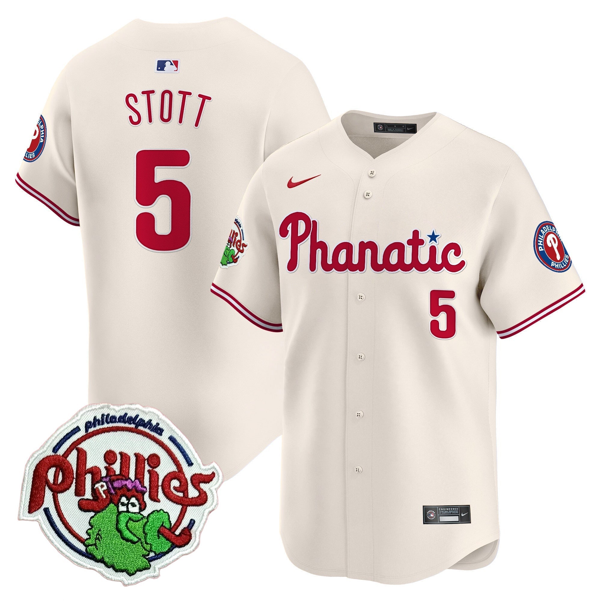 Men's Phillies Phanatic Patch Vapor Premier Limited Jersey - All Stitched