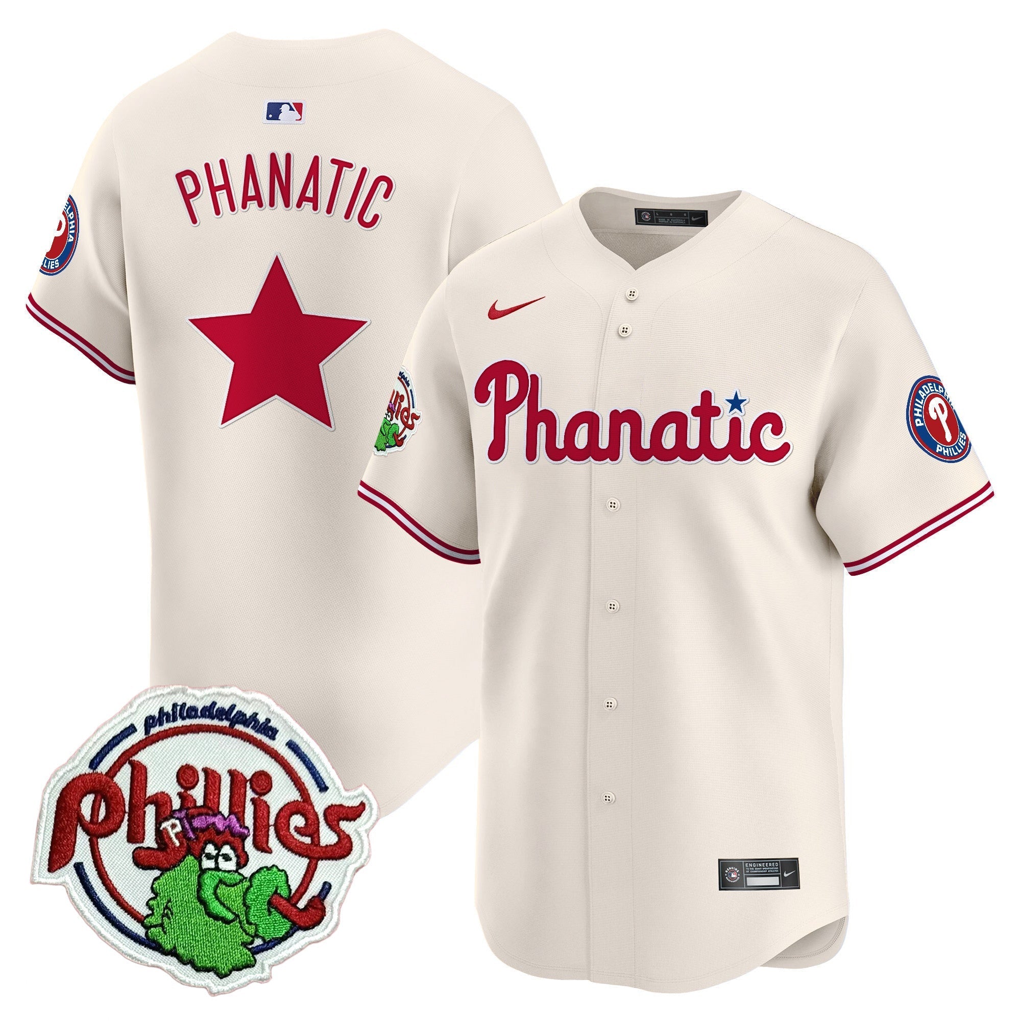 Men's Phillies Phanatic Patch Vapor Premier Limited Jersey - All Stitched