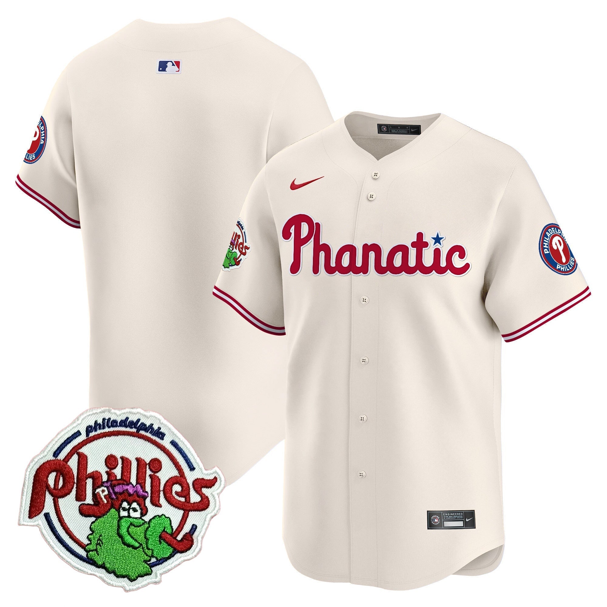 Men's Phillies Phanatic Patch Vapor Premier Limited Jersey - All Stitched