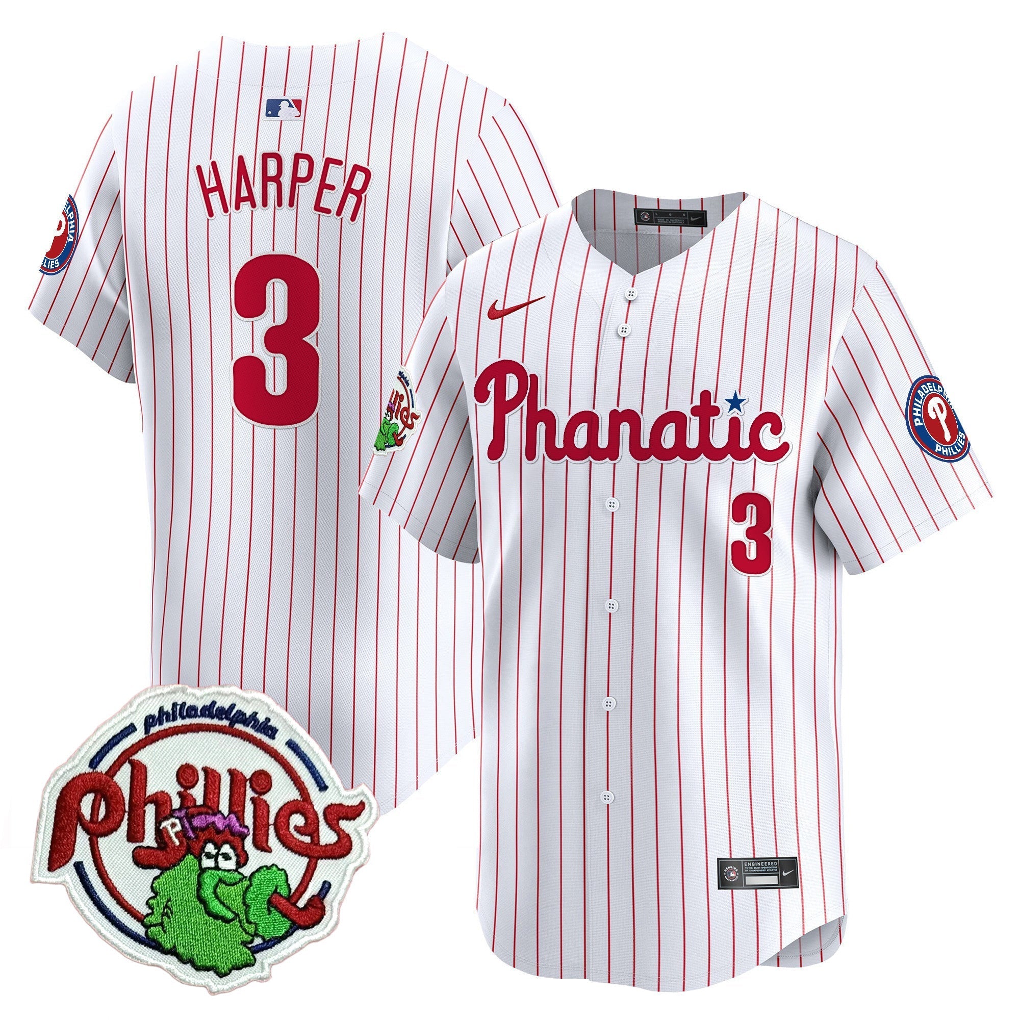 Men's Phillies Phanatic Patch Vapor Premier Limited Jersey - All Stitched