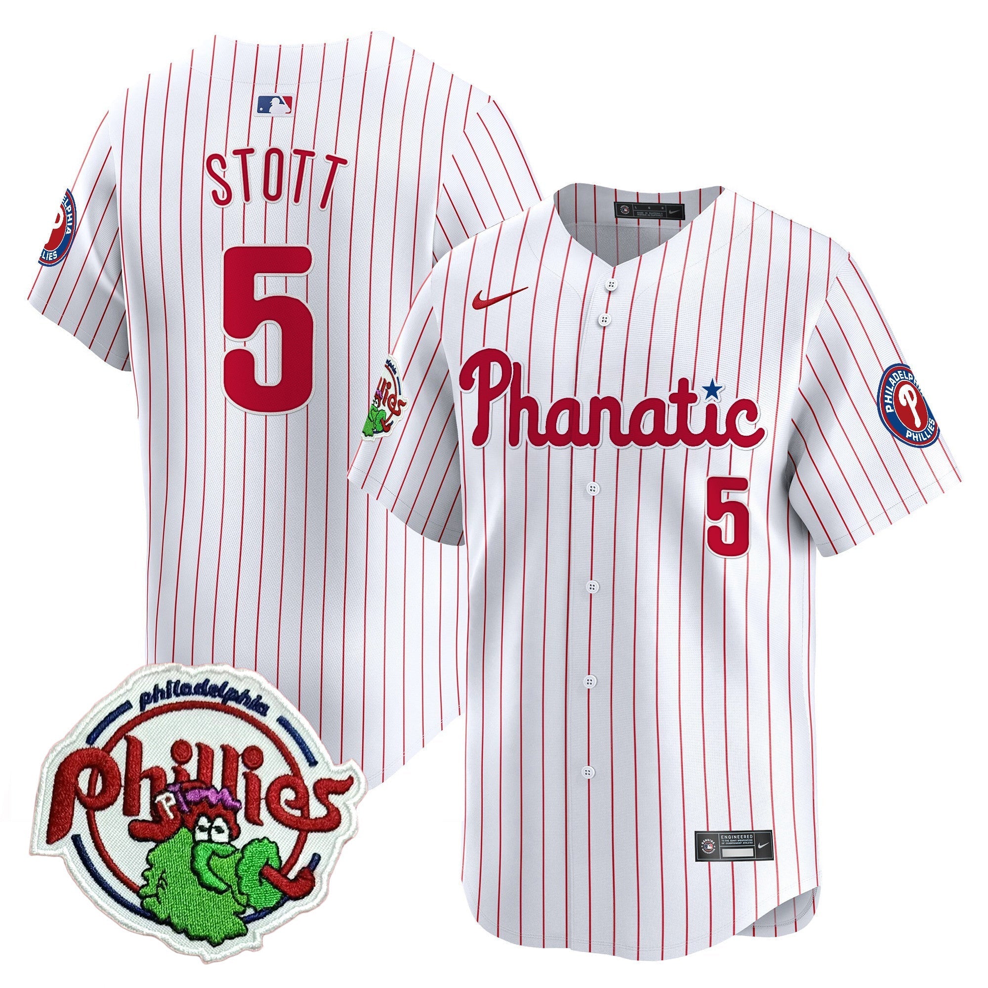 Men's Phillies Phanatic Patch Vapor Premier Limited Jersey - All Stitched