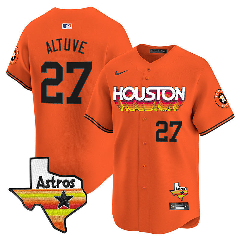 Men's Astros Throwback Style Vapor Premier Limited Jersey - All Stitched