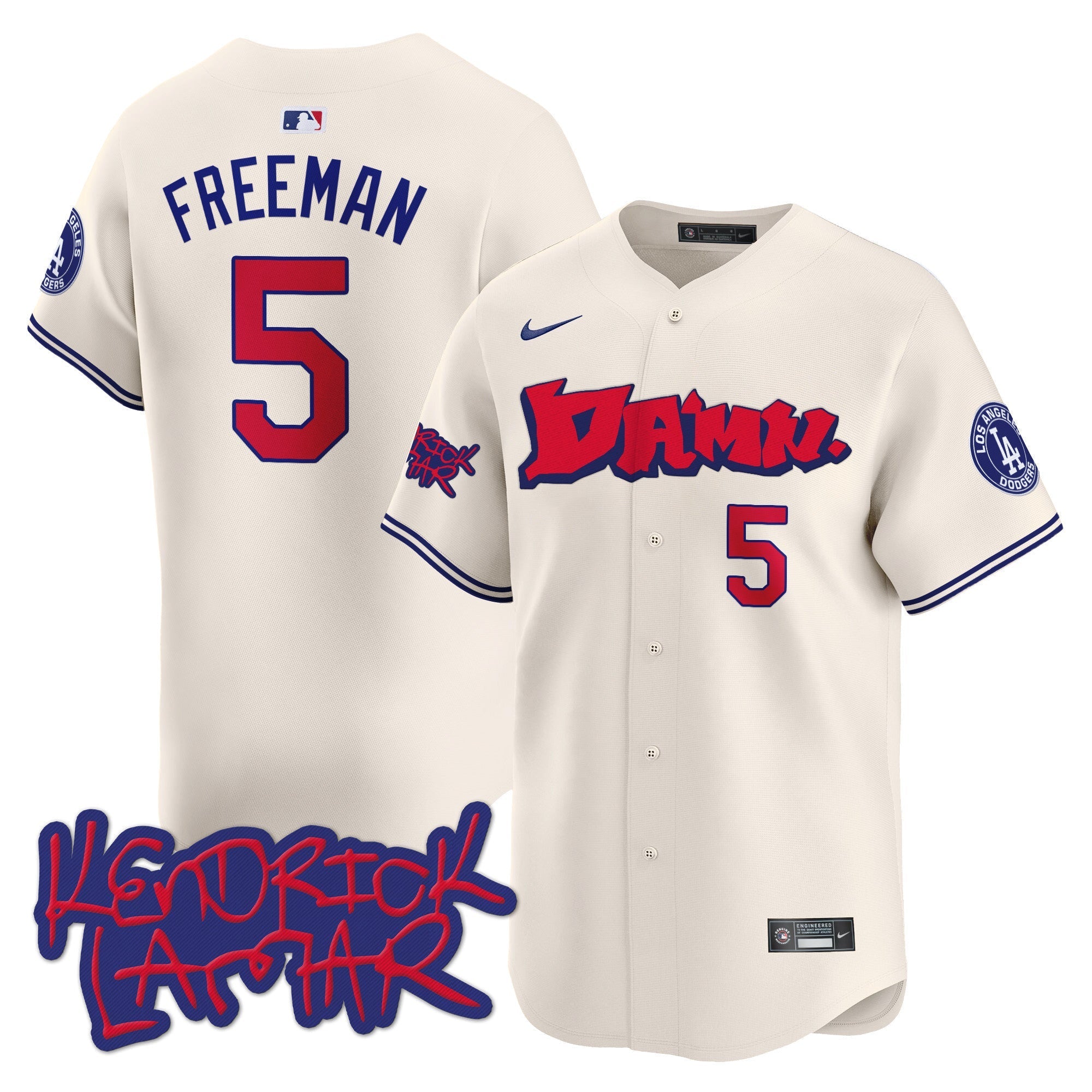 Men's Dodgers Kendrick Lamar Vapor Premier Limited Jersey - All Stitched