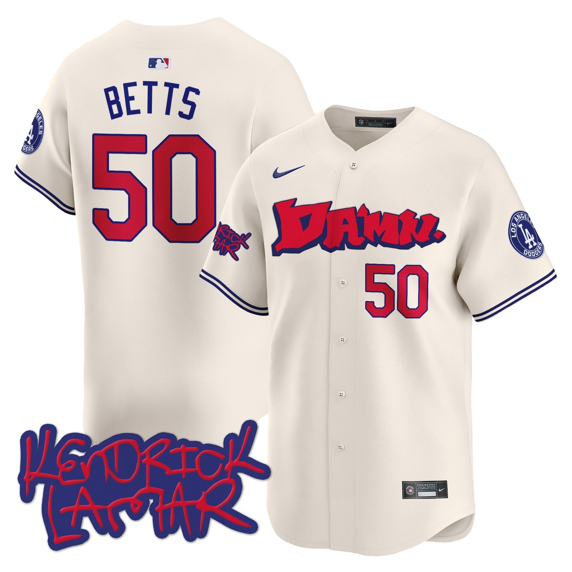 Men's Dodgers Kendrick Lamar Vapor Premier Limited Jersey - All Stitched