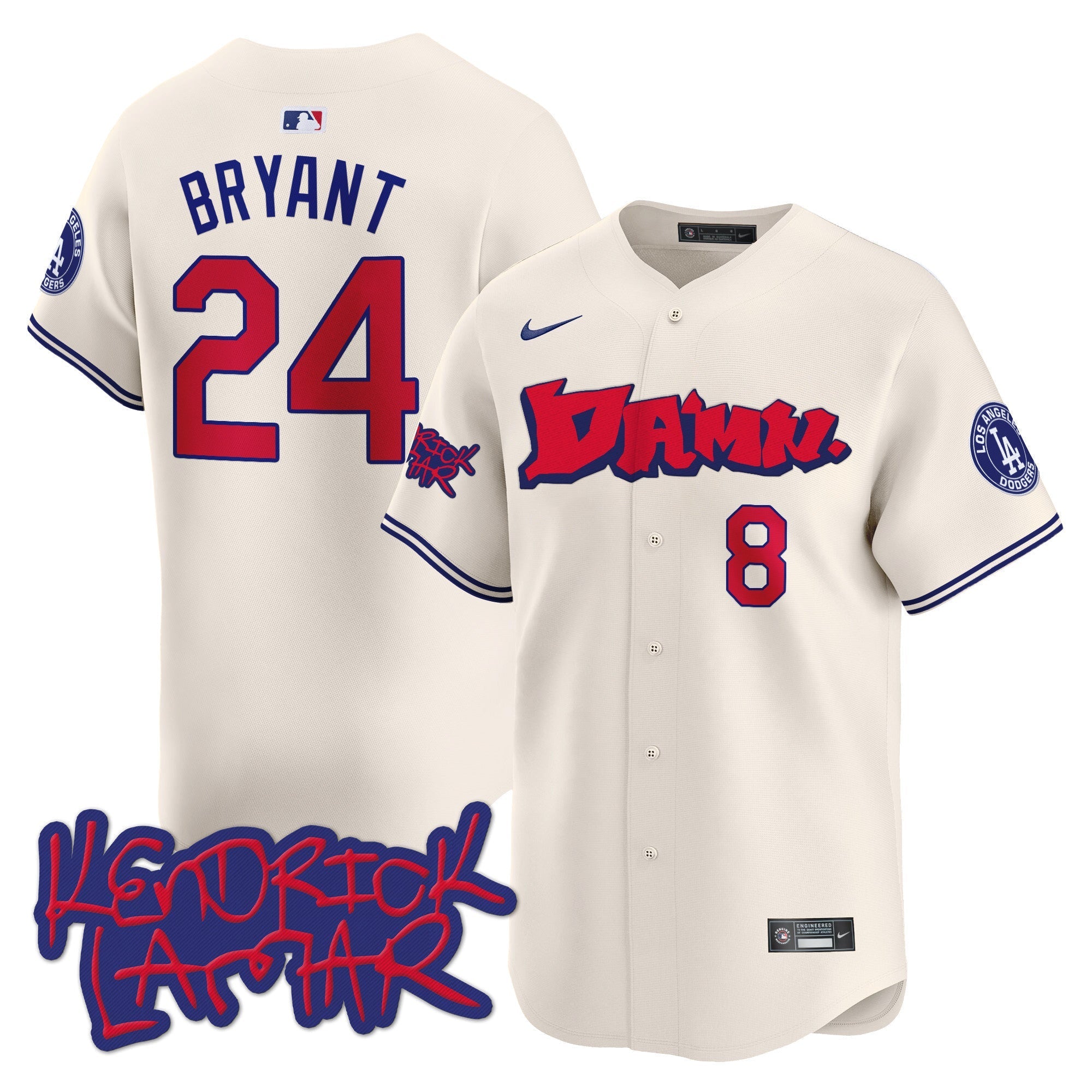 Men's Dodgers Kendrick Lamar Vapor Premier Limited Jersey - All Stitched