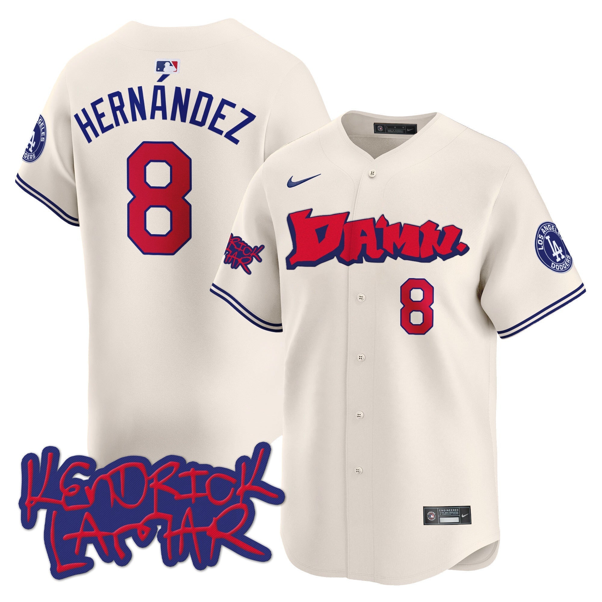 Men's Dodgers Kendrick Lamar Vapor Premier Limited Jersey - All Stitched