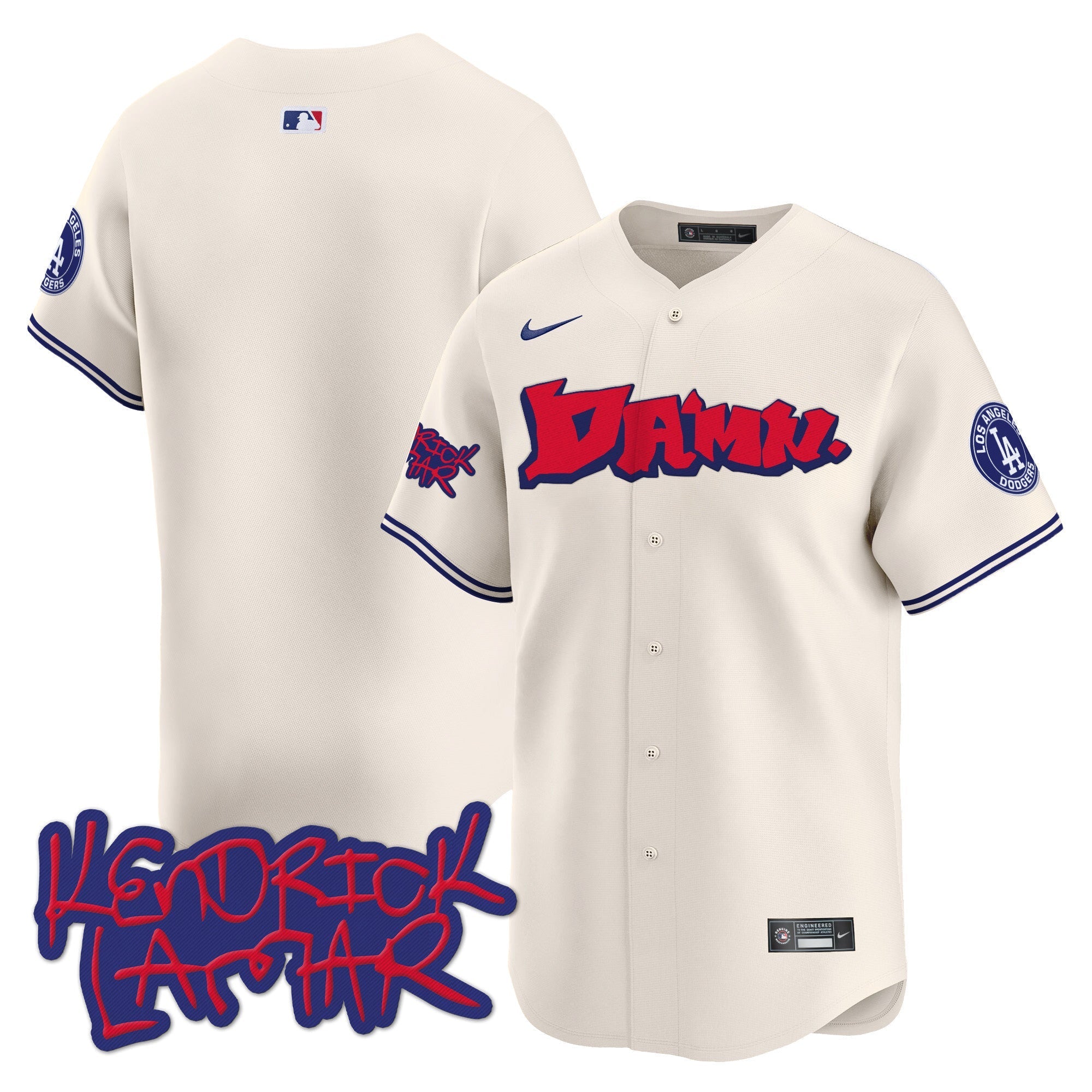 Men's Dodgers Kendrick Lamar Vapor Premier Limited Jersey - All Stitched