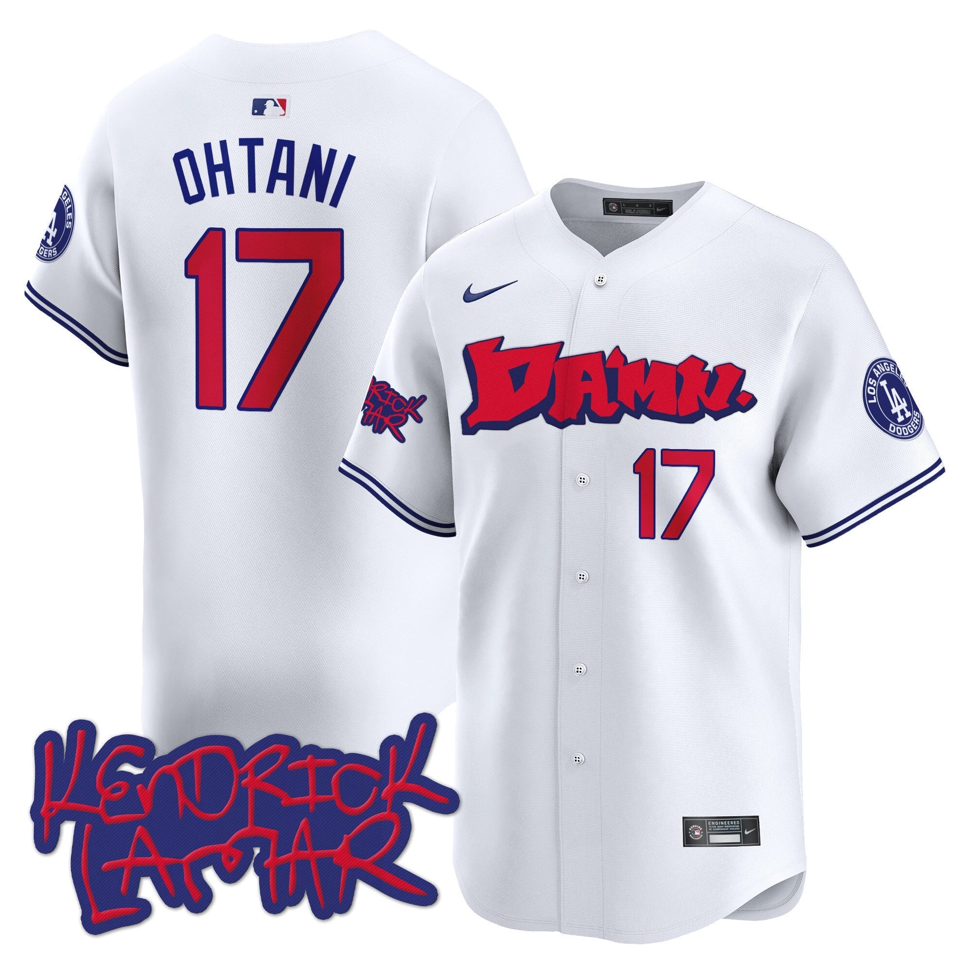 Men's Dodgers Kendrick Lamar Vapor Premier Limited Jersey - All Stitched