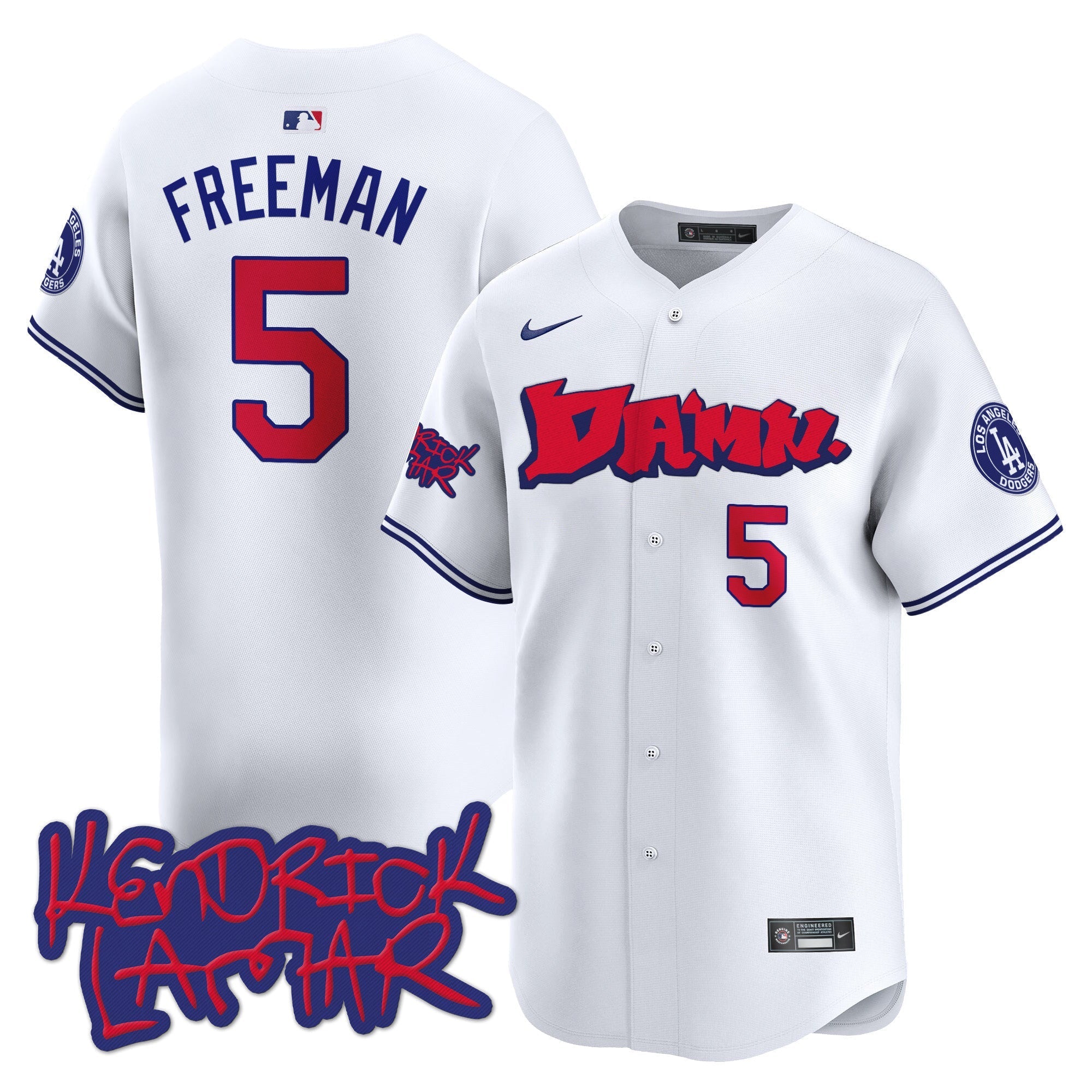 Men's Dodgers Kendrick Lamar Vapor Premier Limited Jersey - All Stitched