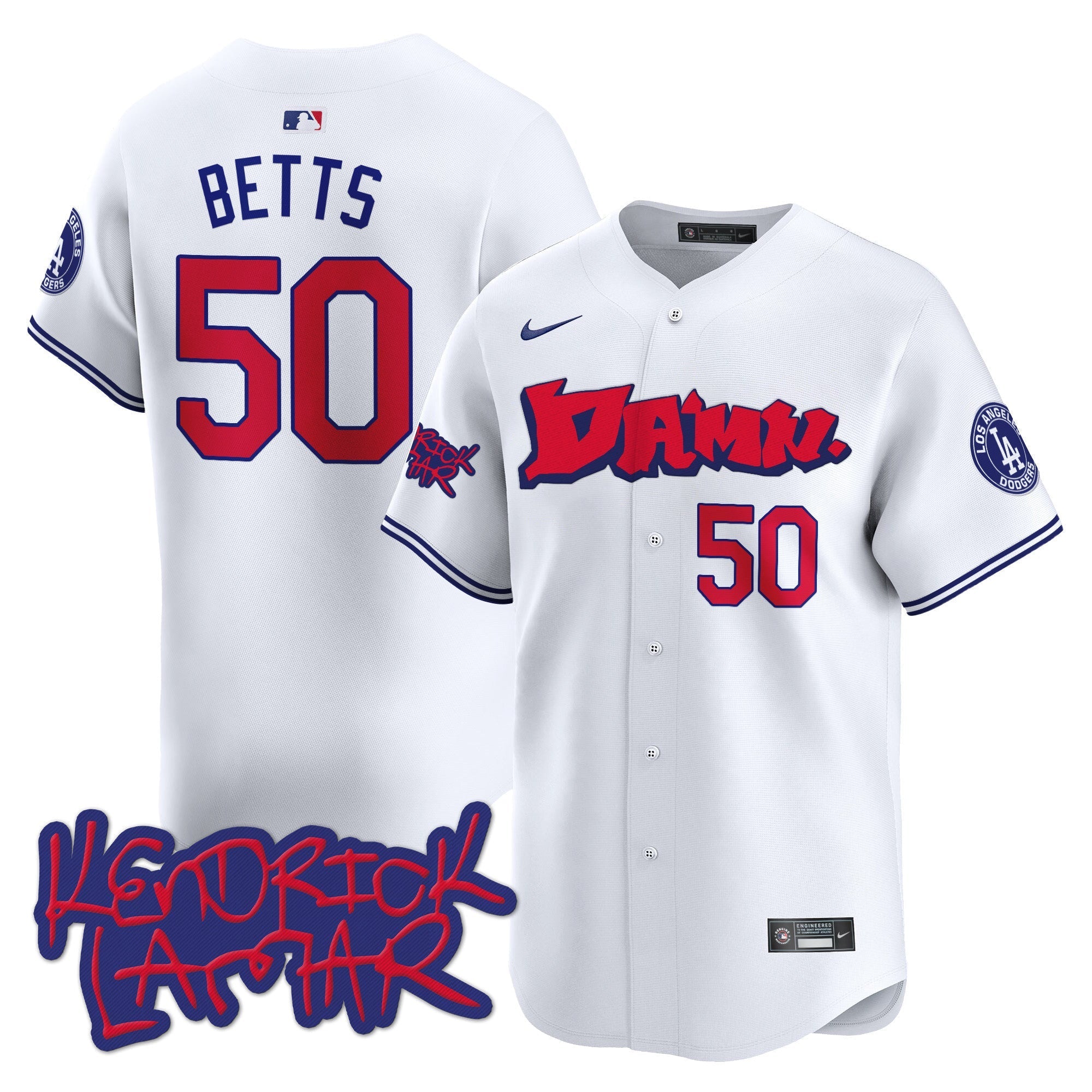 Men's Dodgers Kendrick Lamar Vapor Premier Limited Jersey - All Stitched
