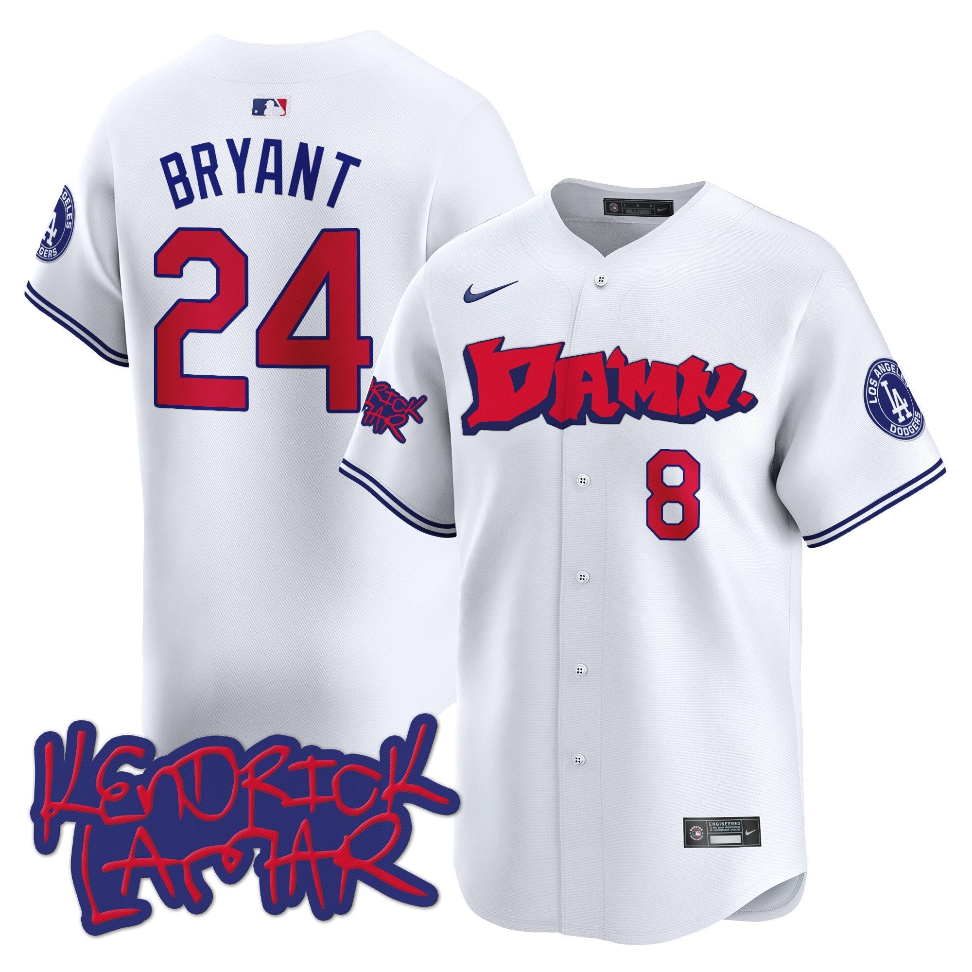 Men's Dodgers Kendrick Lamar Vapor Premier Limited Jersey - All Stitched