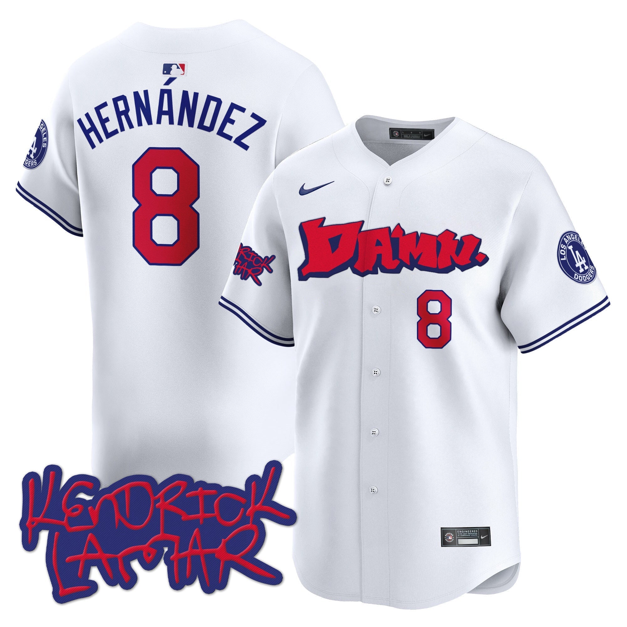 Men's Dodgers Kendrick Lamar Vapor Premier Limited Jersey - All Stitched