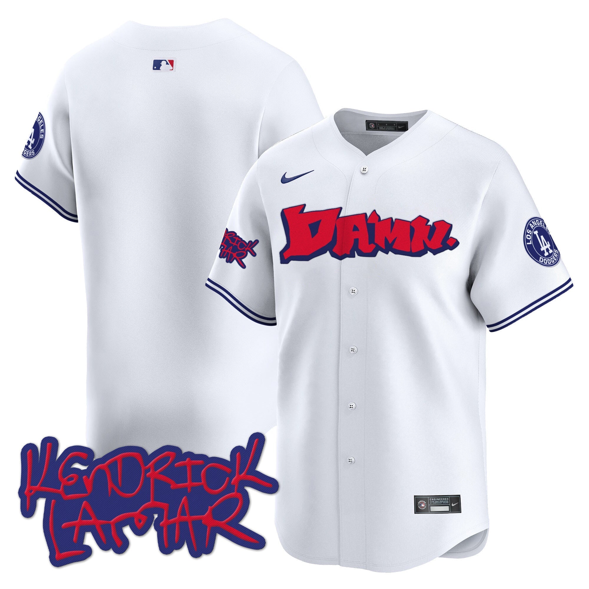 Men's Dodgers Kendrick Lamar Vapor Premier Limited Jersey - All Stitched