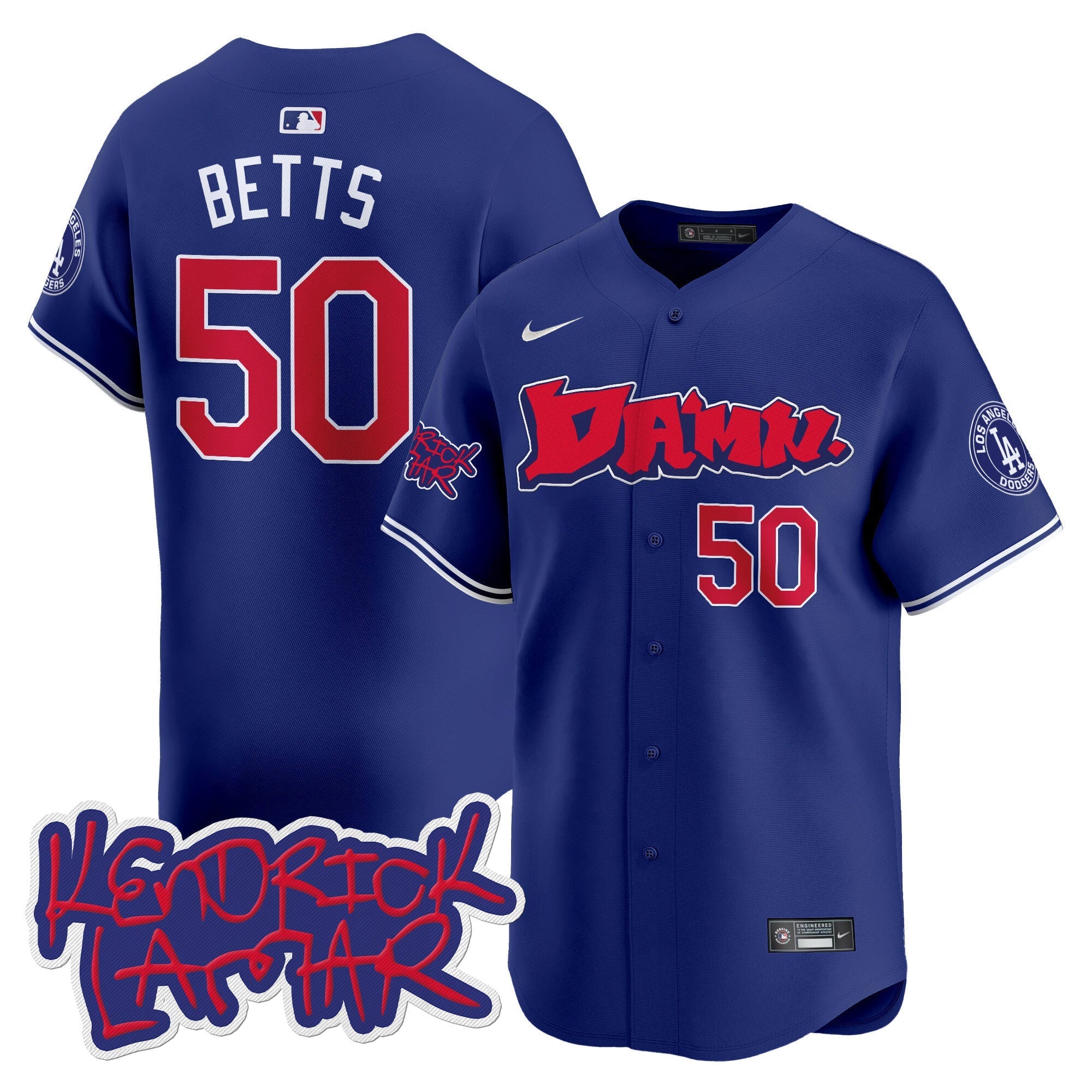 Men's Dodgers Kendrick Lamar Vapor Premier Limited Jersey - All Stitched