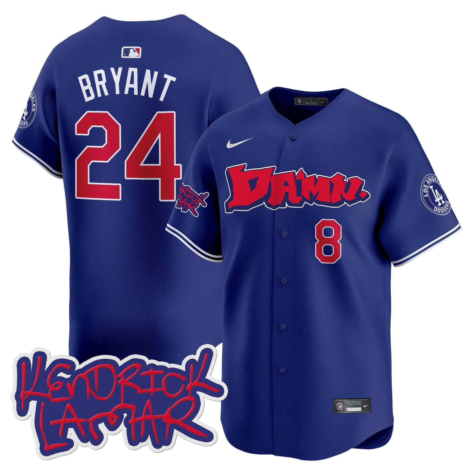 Men's Dodgers Kendrick Lamar Vapor Premier Limited Jersey - All Stitched