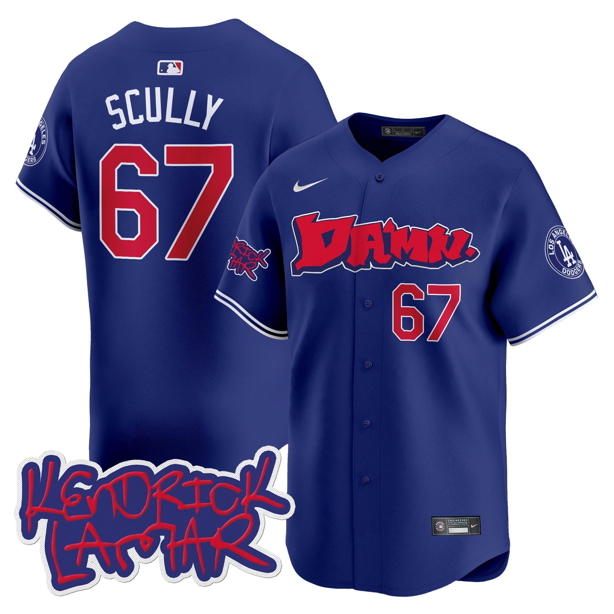 Men's Dodgers Kendrick Lamar Vapor Premier Limited Jersey - All Stitched