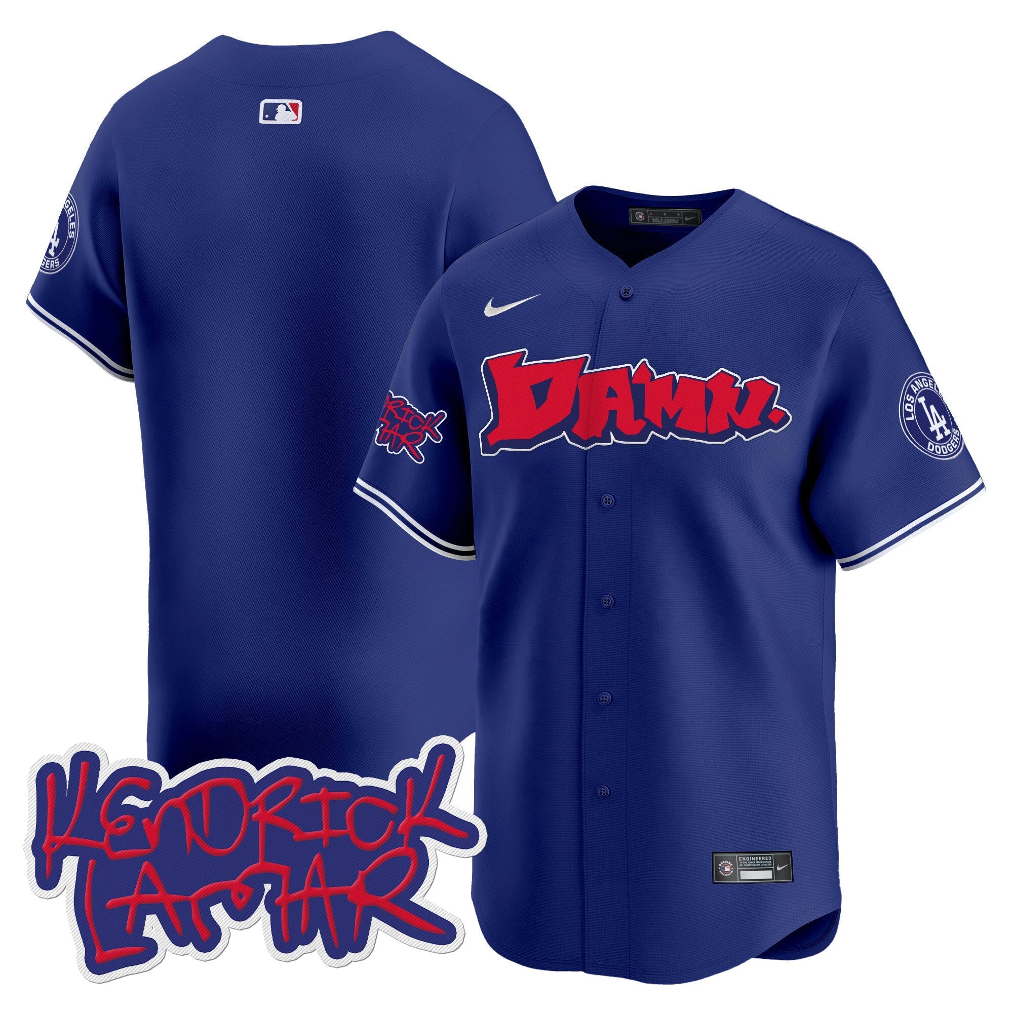 Men's Dodgers Kendrick Lamar Vapor Premier Limited Jersey - All Stitched