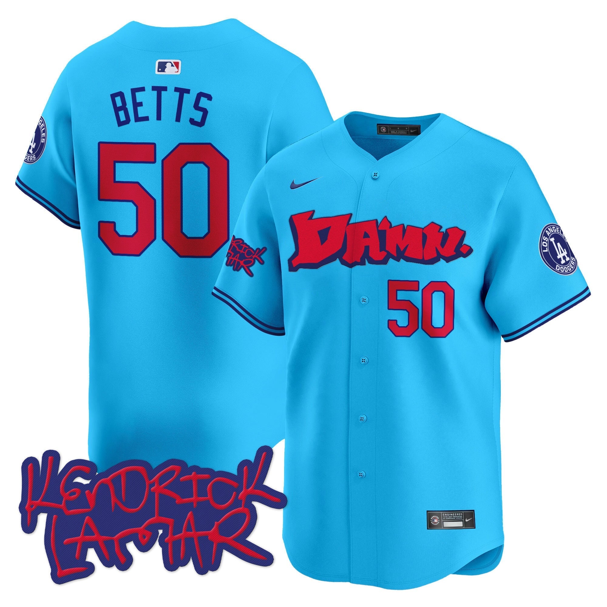 Men's Dodgers Kendrick Lamar Vapor Premier Limited Jersey - All Stitched