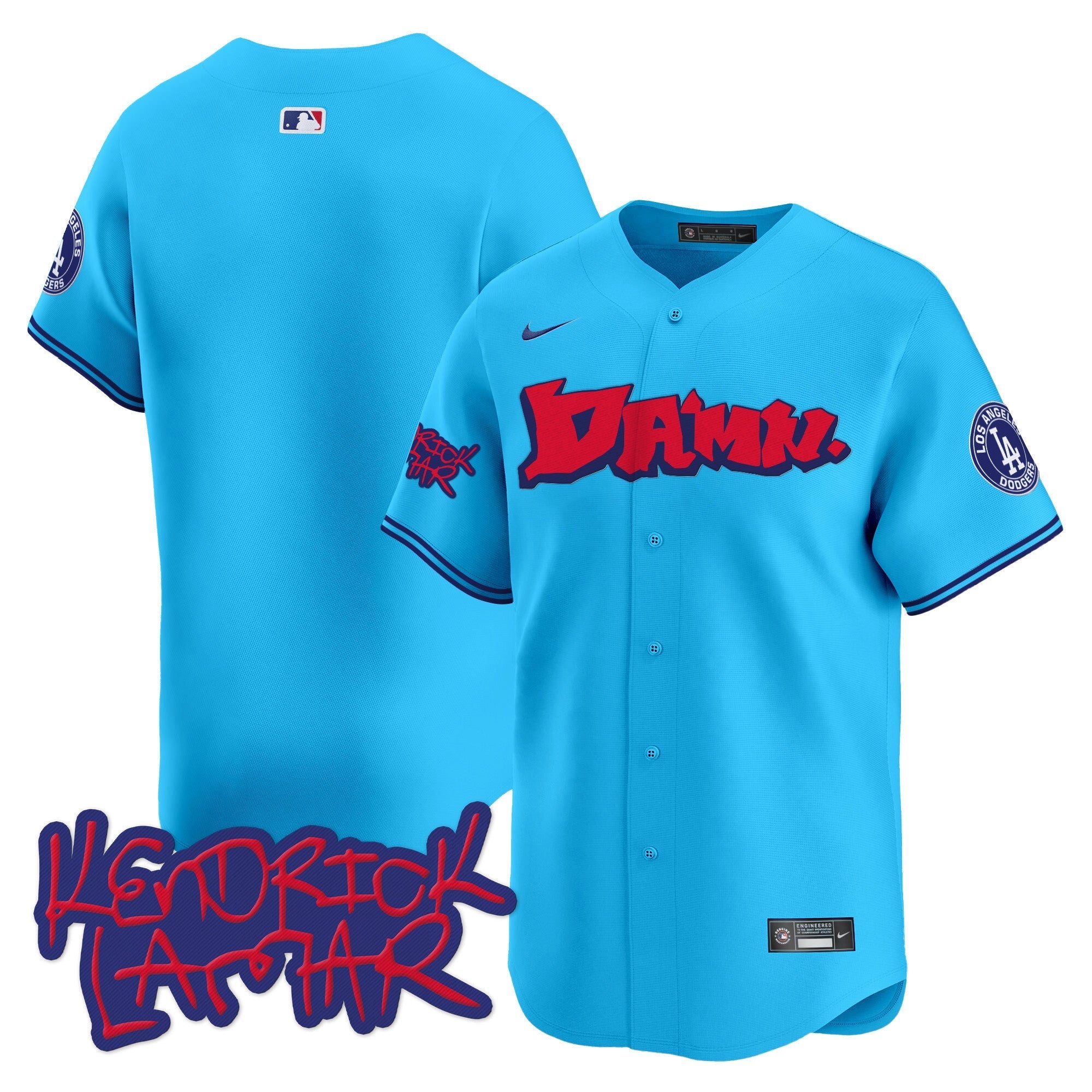 Men's Dodgers Kendrick Lamar Vapor Premier Limited Jersey - All Stitched