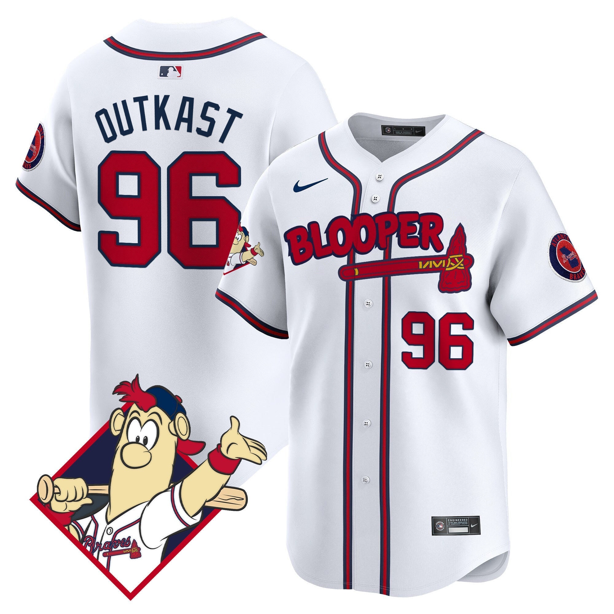 Men's Atlanta Braves Blooper Vapor Premier Limited Jersey - All Stitched