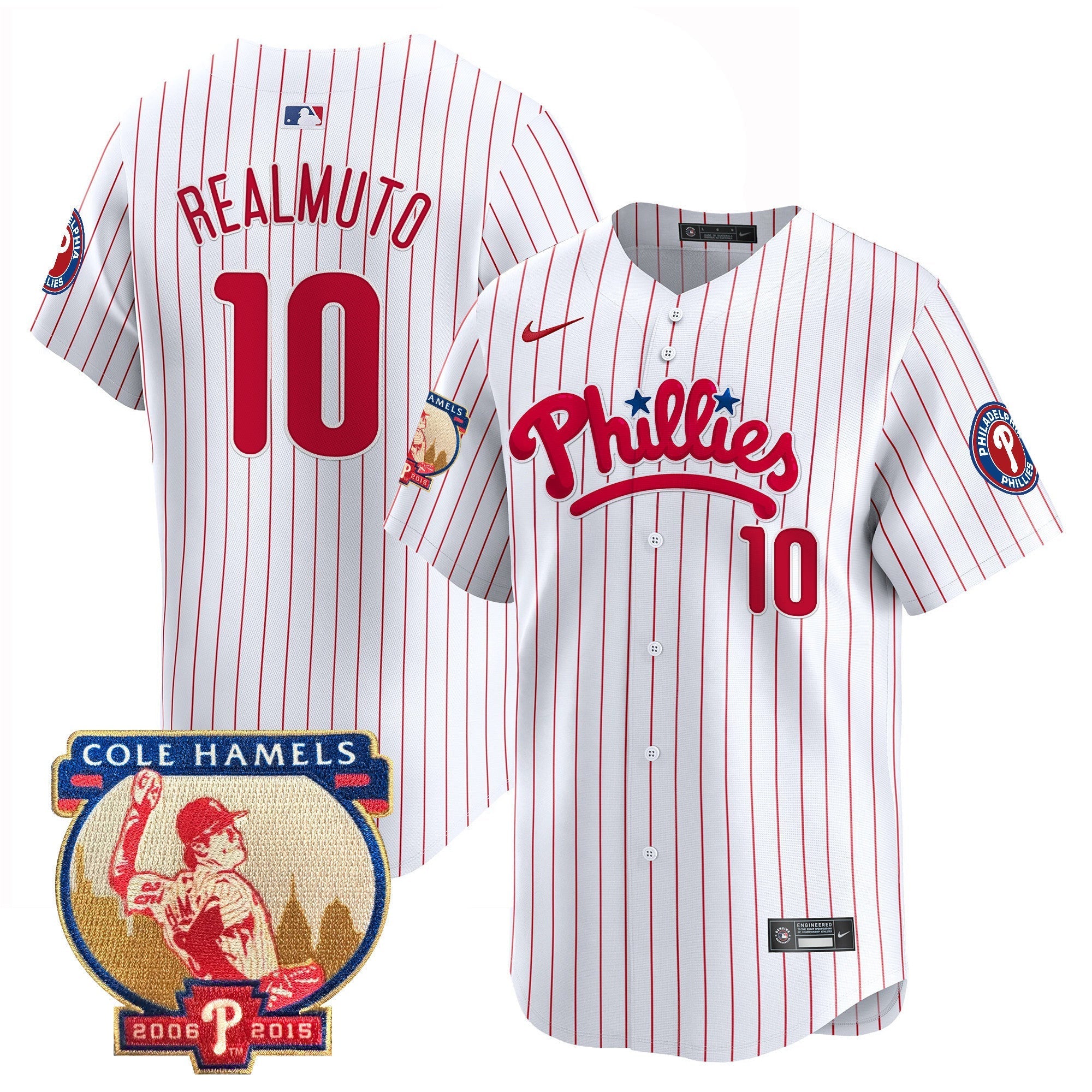 Men's Phillies Cole Hamels Patch Vapor Premier Limited Jersey - All Stitched