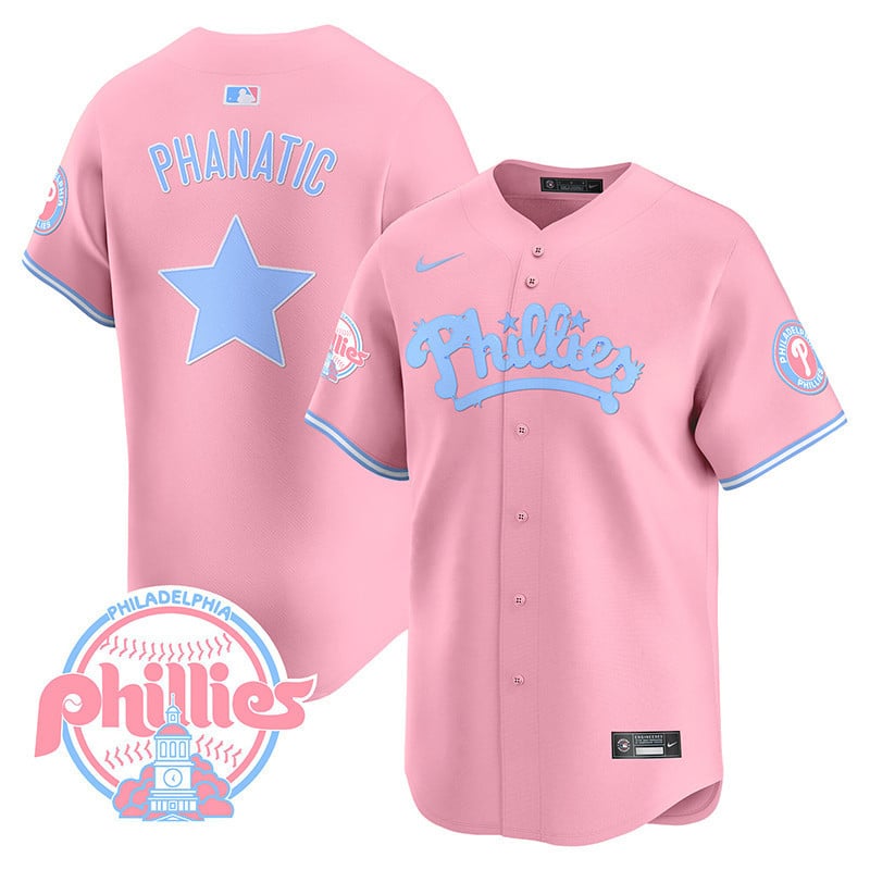 Men's Phillies Bubblegum Pink Vapor Premier Limited Jersey - All Stitched