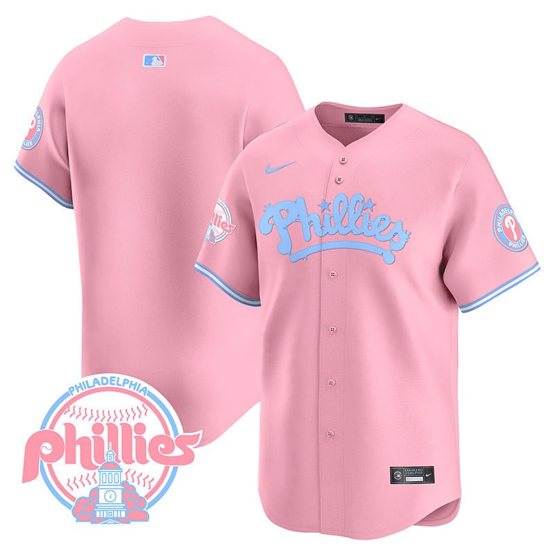 Men's Phillies Bubblegum Pink Vapor Premier Limited Jersey - All Stitched
