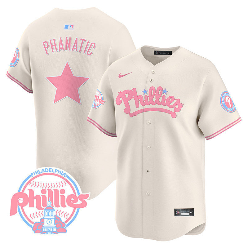 Men's Phillies Bubblegum Pink Vapor Premier Limited Jersey - All Stitched