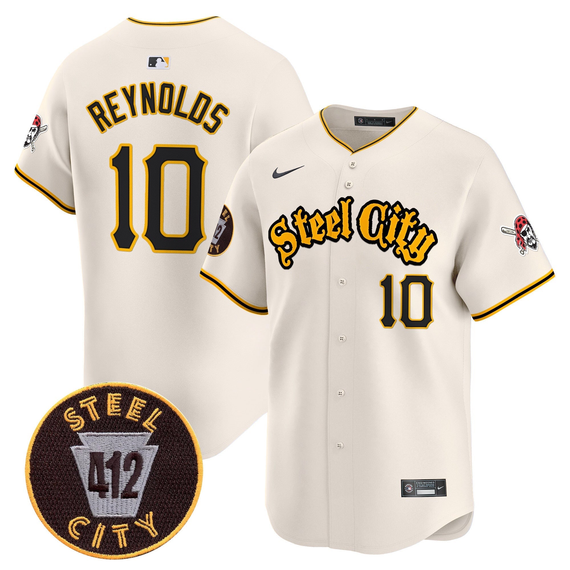 Men's Pittsburgh Pirates 412 Patch Vapor Premier Limited Jersey - All Stitched