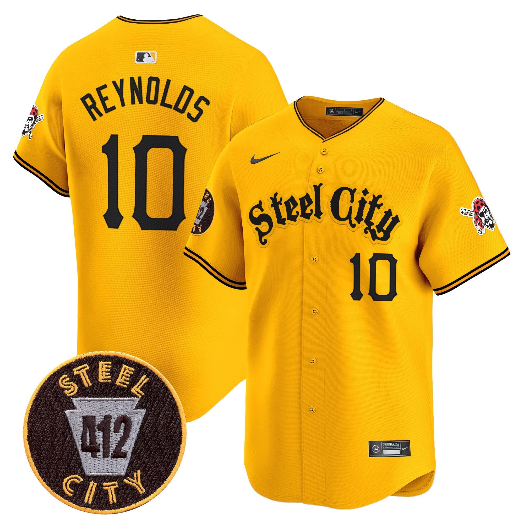 Men's Pittsburgh Pirates 412 Patch Vapor Premier Limited Jersey - All Stitched