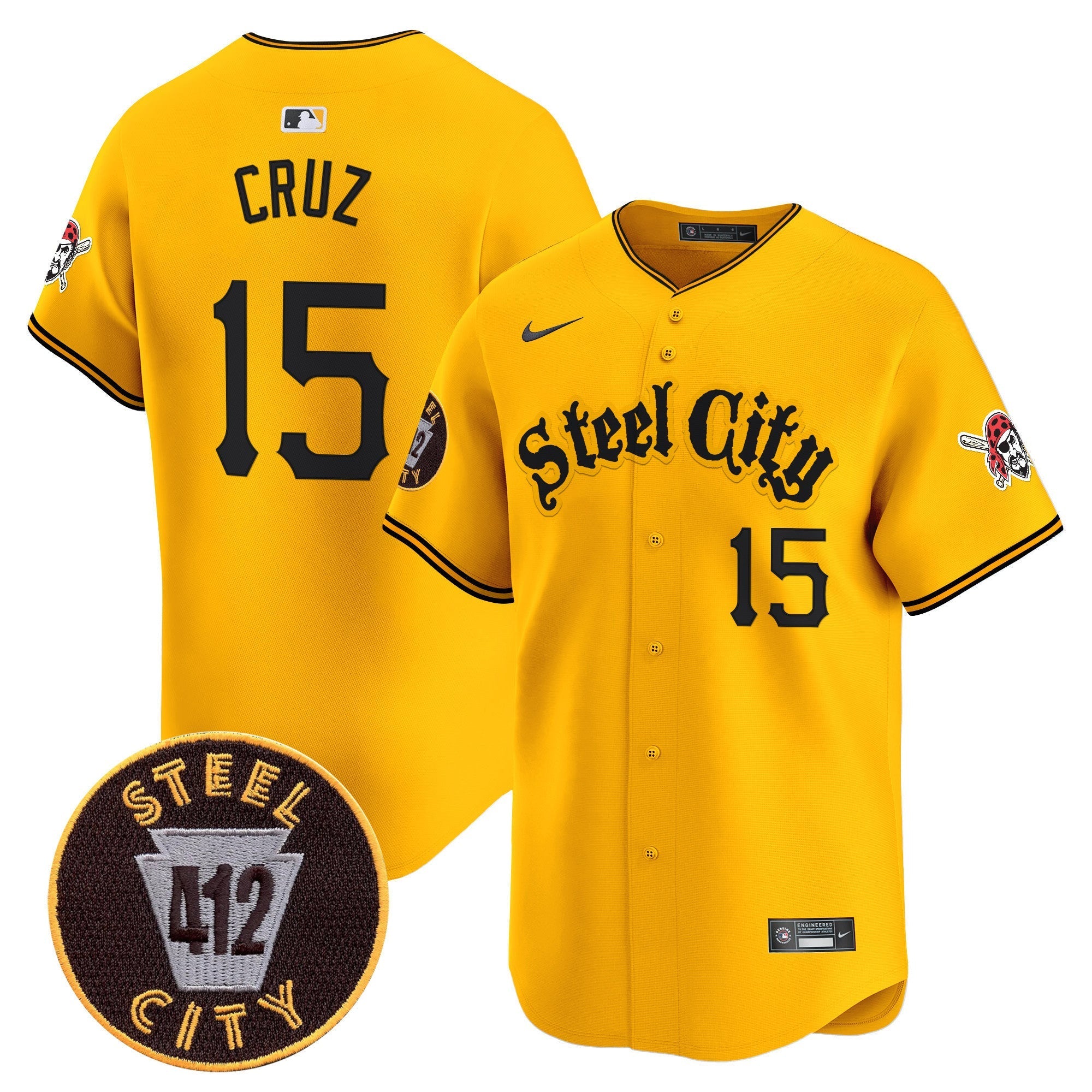 Men's Pittsburgh Pirates 412 Patch Vapor Premier Limited Jersey - All Stitched