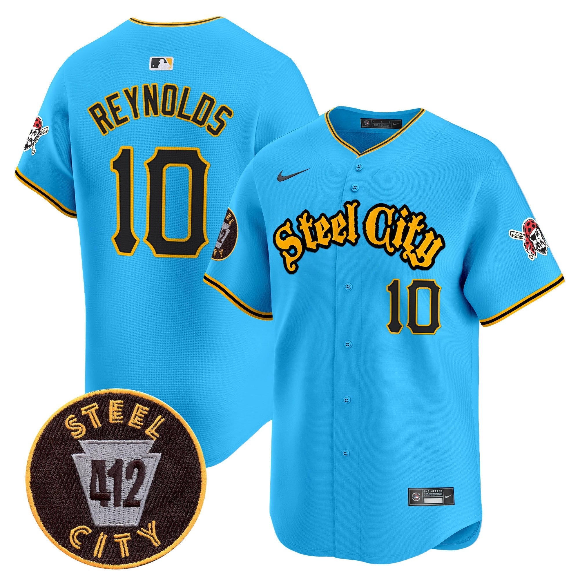 Men's Pittsburgh Pirates 412 Patch Vapor Premier Limited Jersey - All Stitched