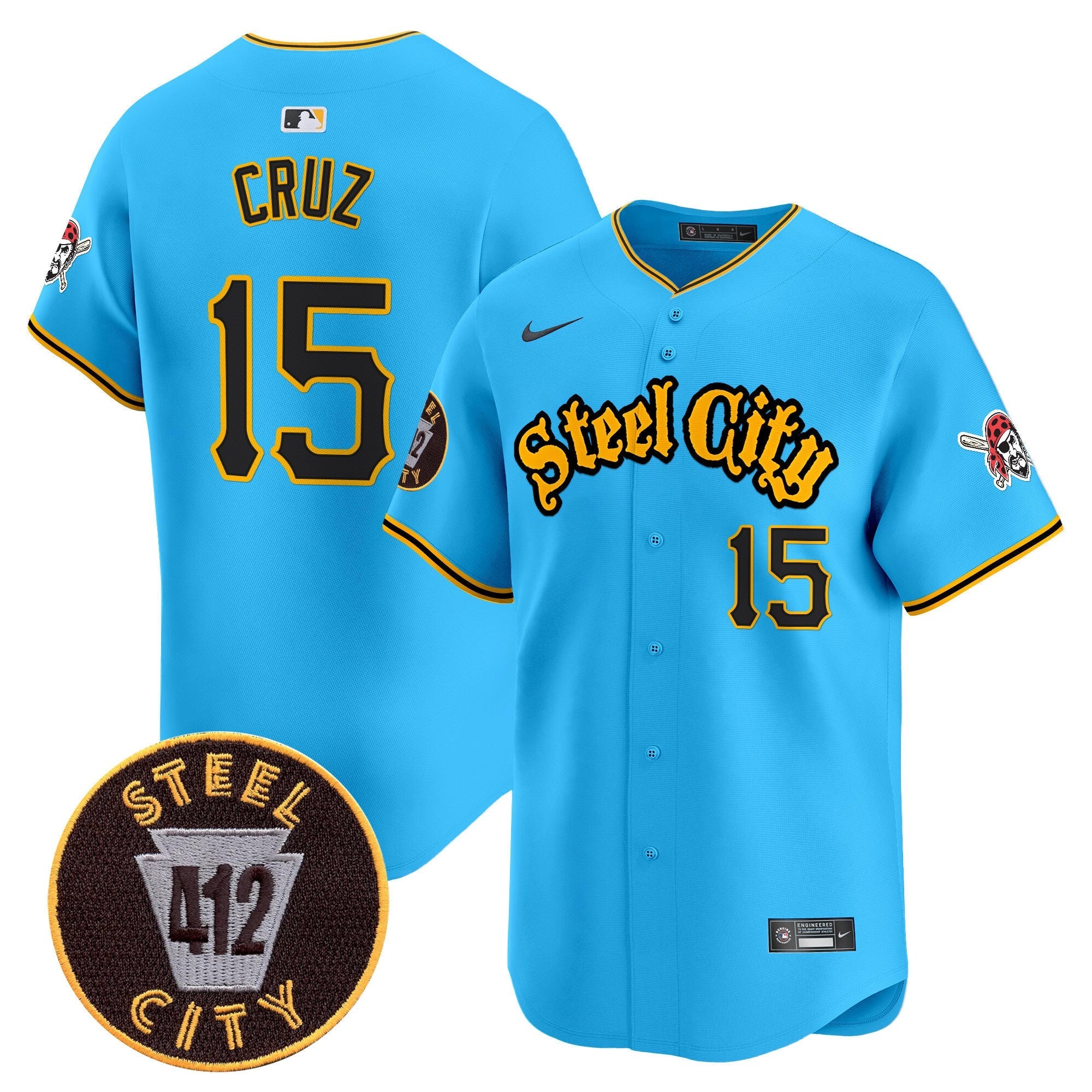 Men's Pittsburgh Pirates 412 Patch Vapor Premier Limited Jersey - All Stitched