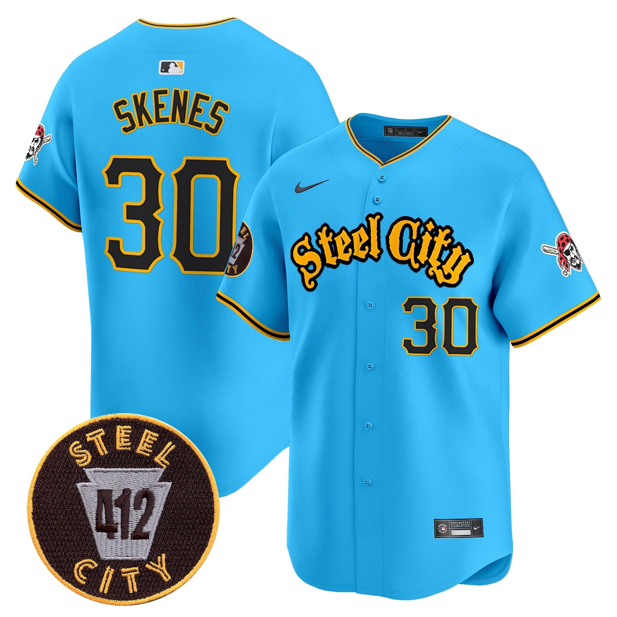 Men's Pittsburgh Pirates 412 Patch Vapor Premier Limited Jersey - All Stitched