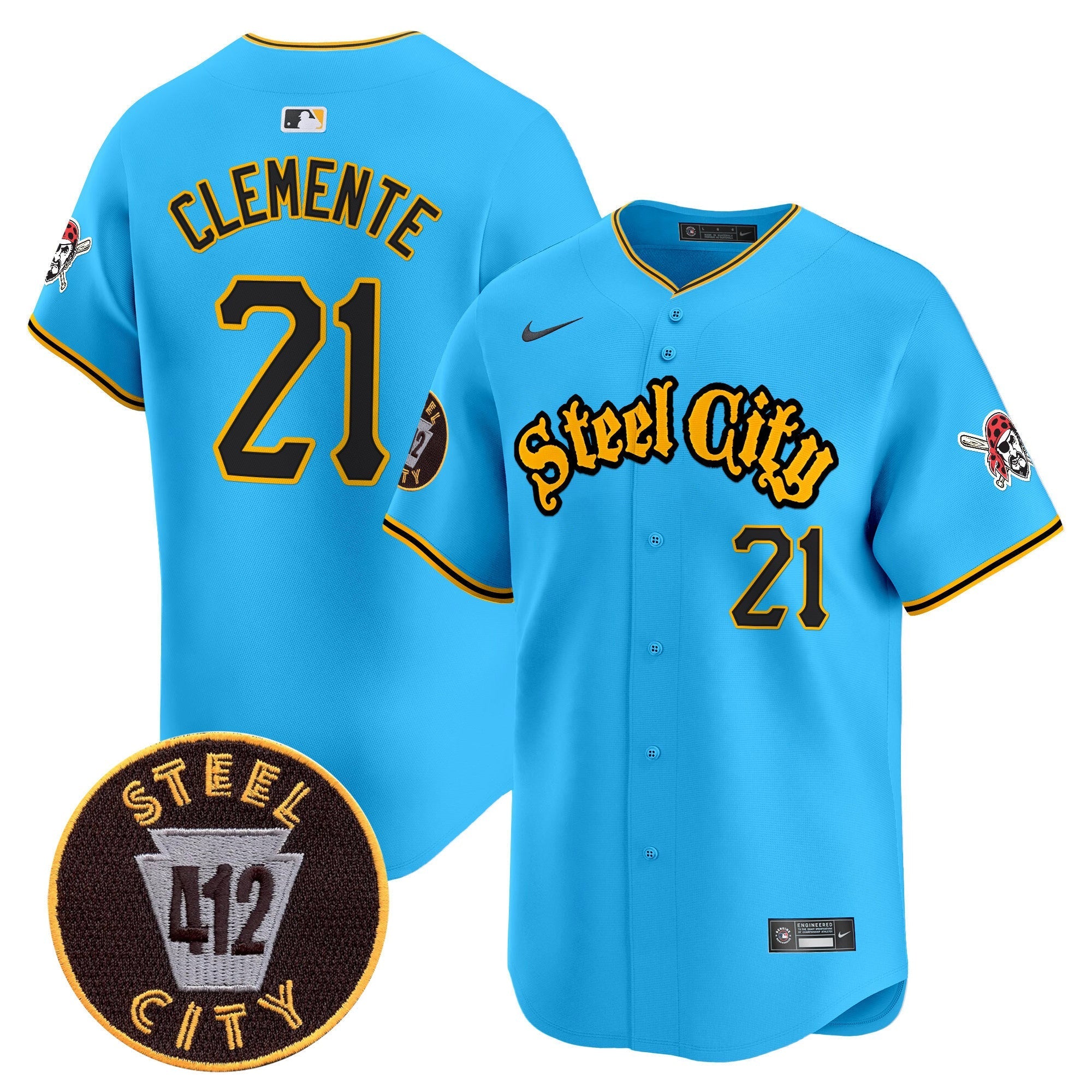 Men's Pittsburgh Pirates 412 Patch Vapor Premier Limited Jersey - All Stitched