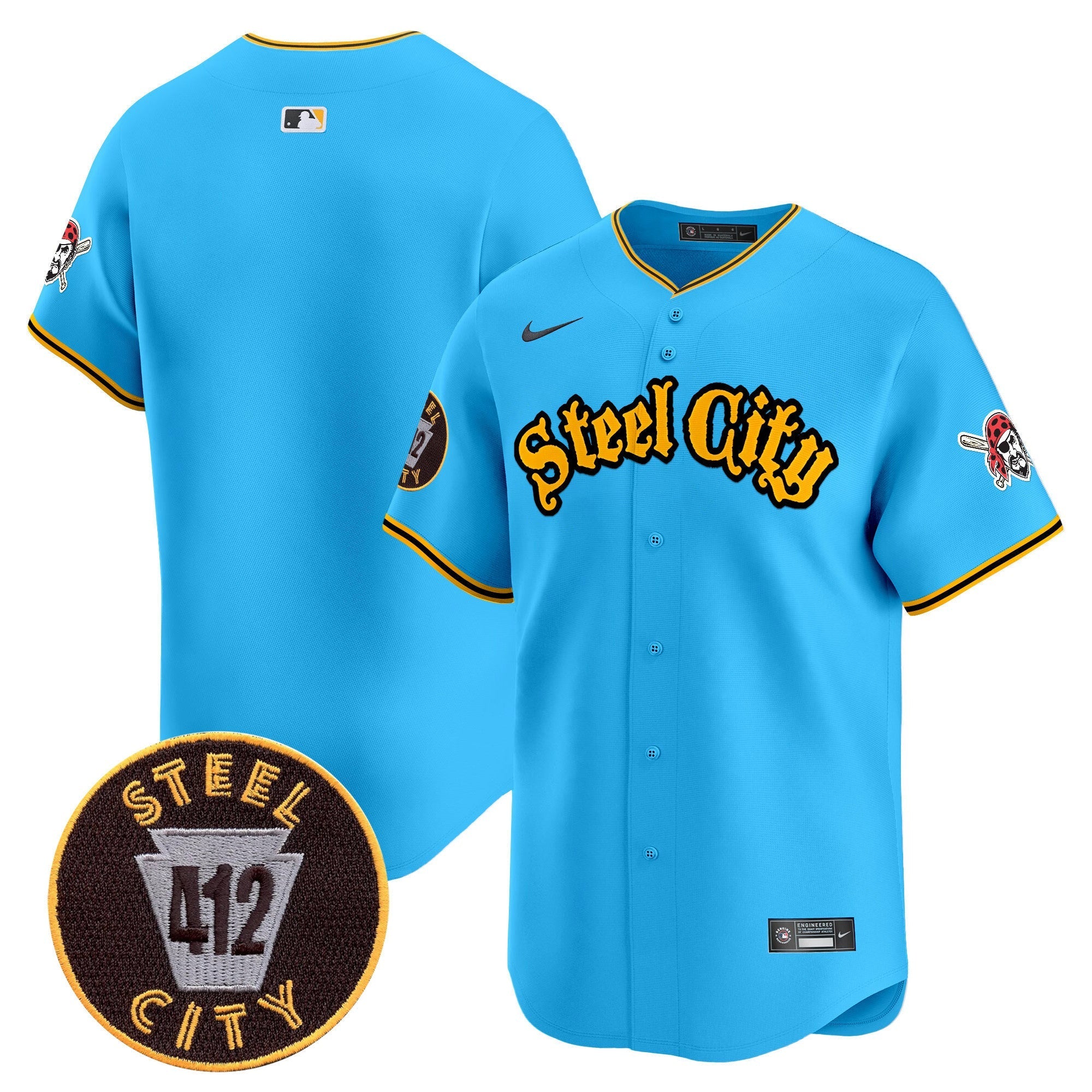 Men's Pittsburgh Pirates 412 Patch Vapor Premier Limited Jersey - All Stitched