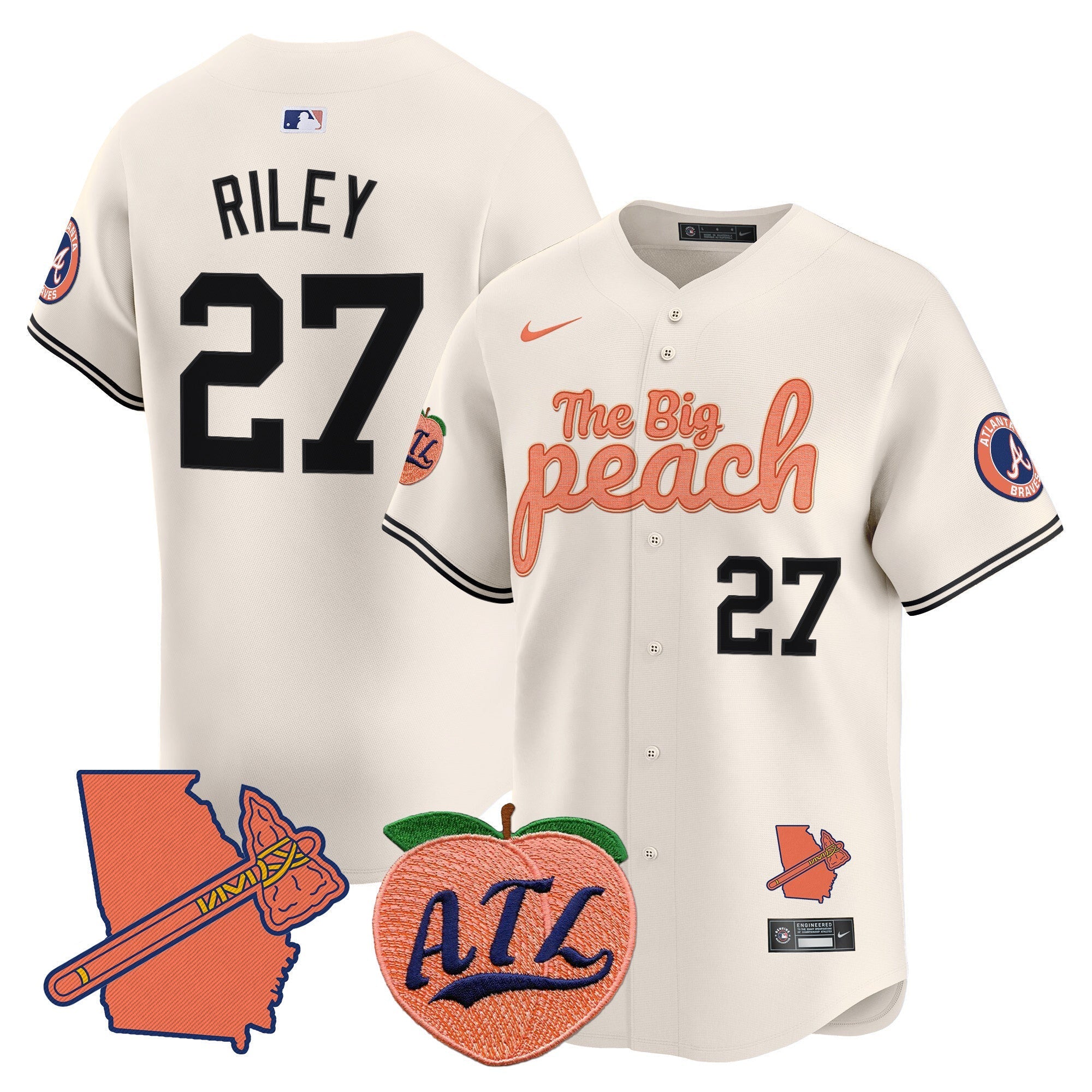 Men's Atlanta Braves The Big Peach Vapor Premier Limited Jersey - All Stitched