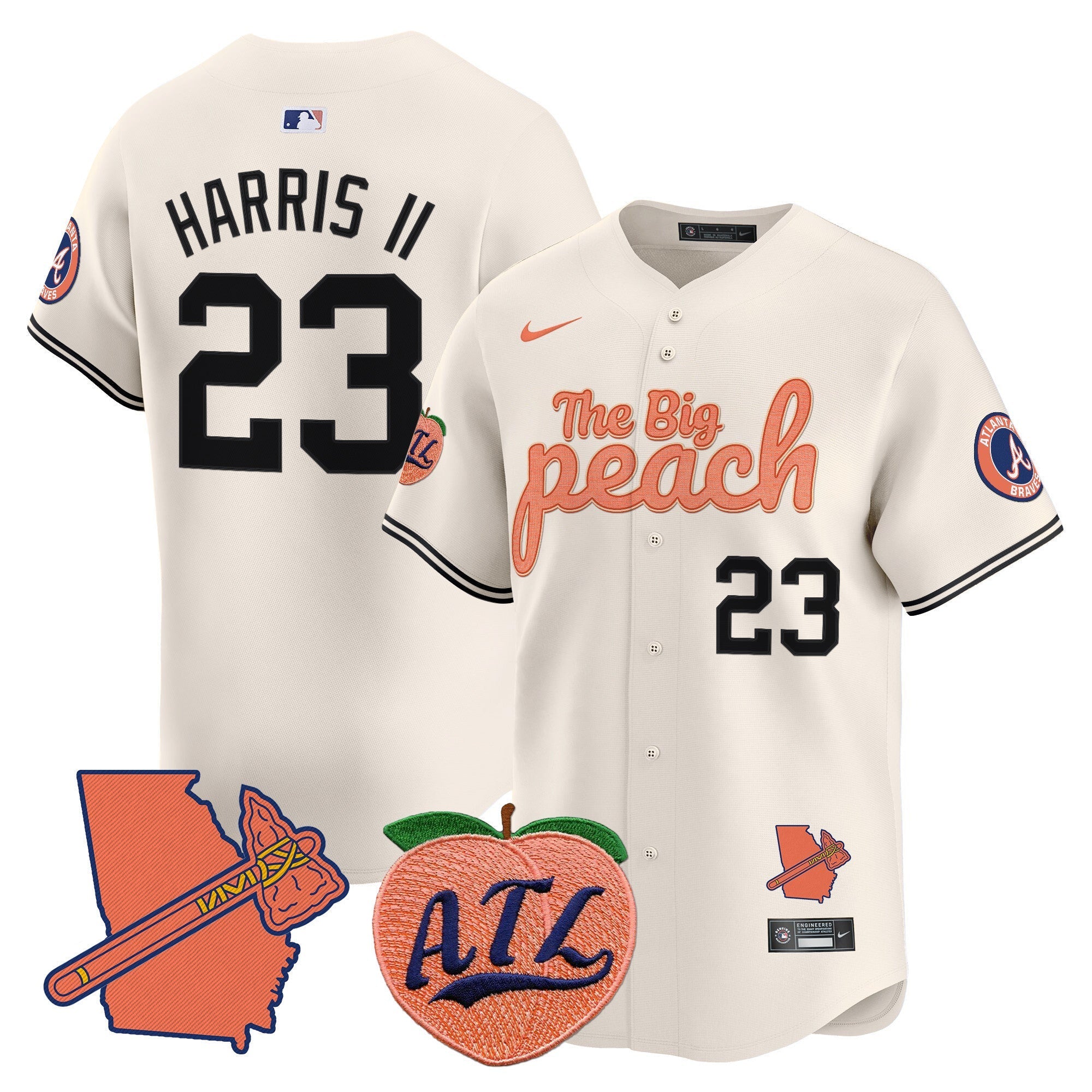 Men's Atlanta Braves The Big Peach Vapor Premier Limited Jersey - All Stitched