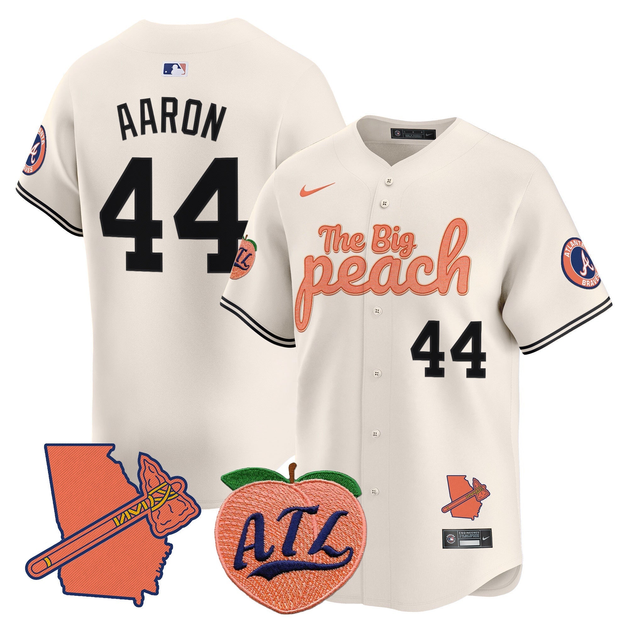 Men's Atlanta Braves The Big Peach Vapor Premier Limited Jersey - All Stitched
