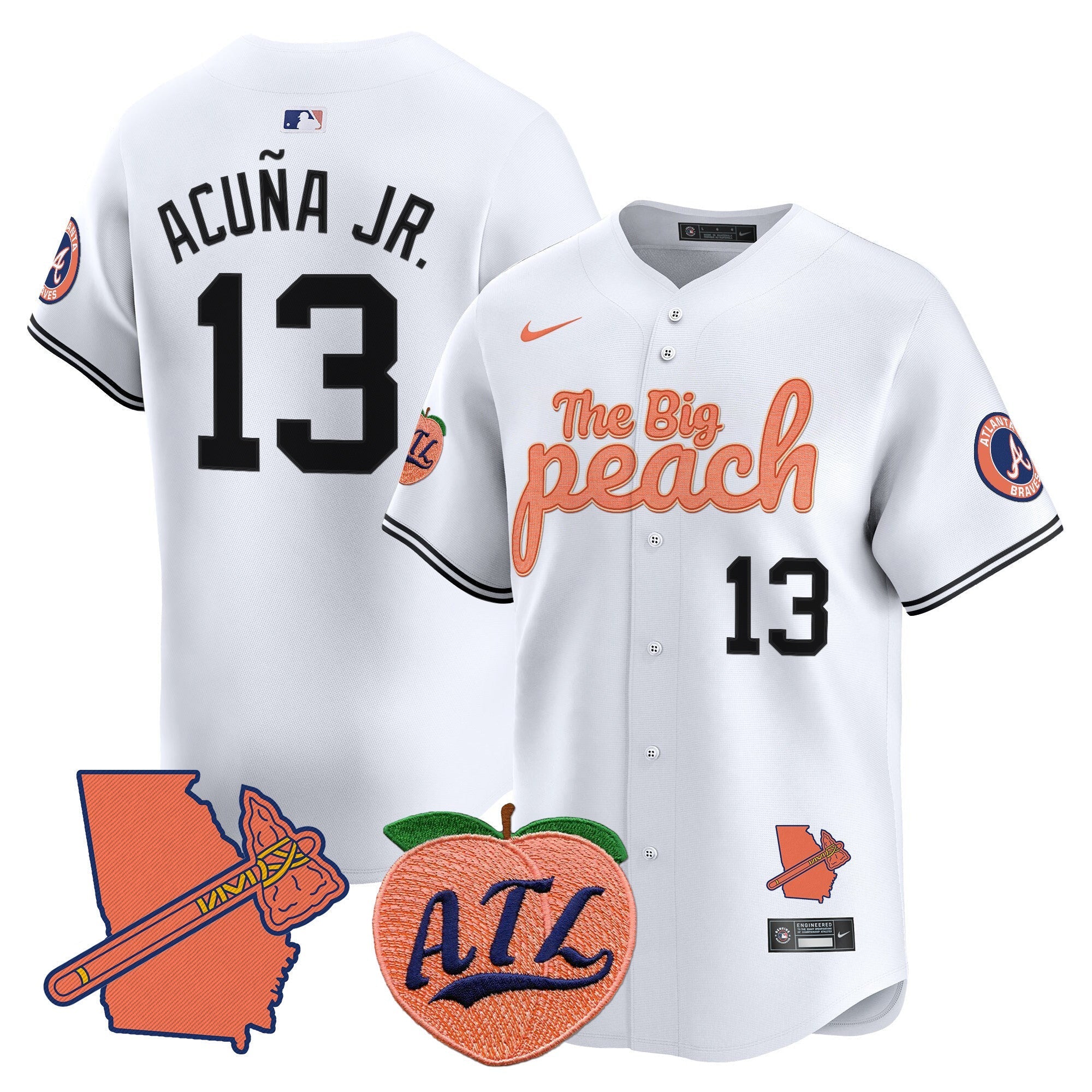 Men's Atlanta Braves The Big Peach Vapor Premier Limited Jersey - All Stitched