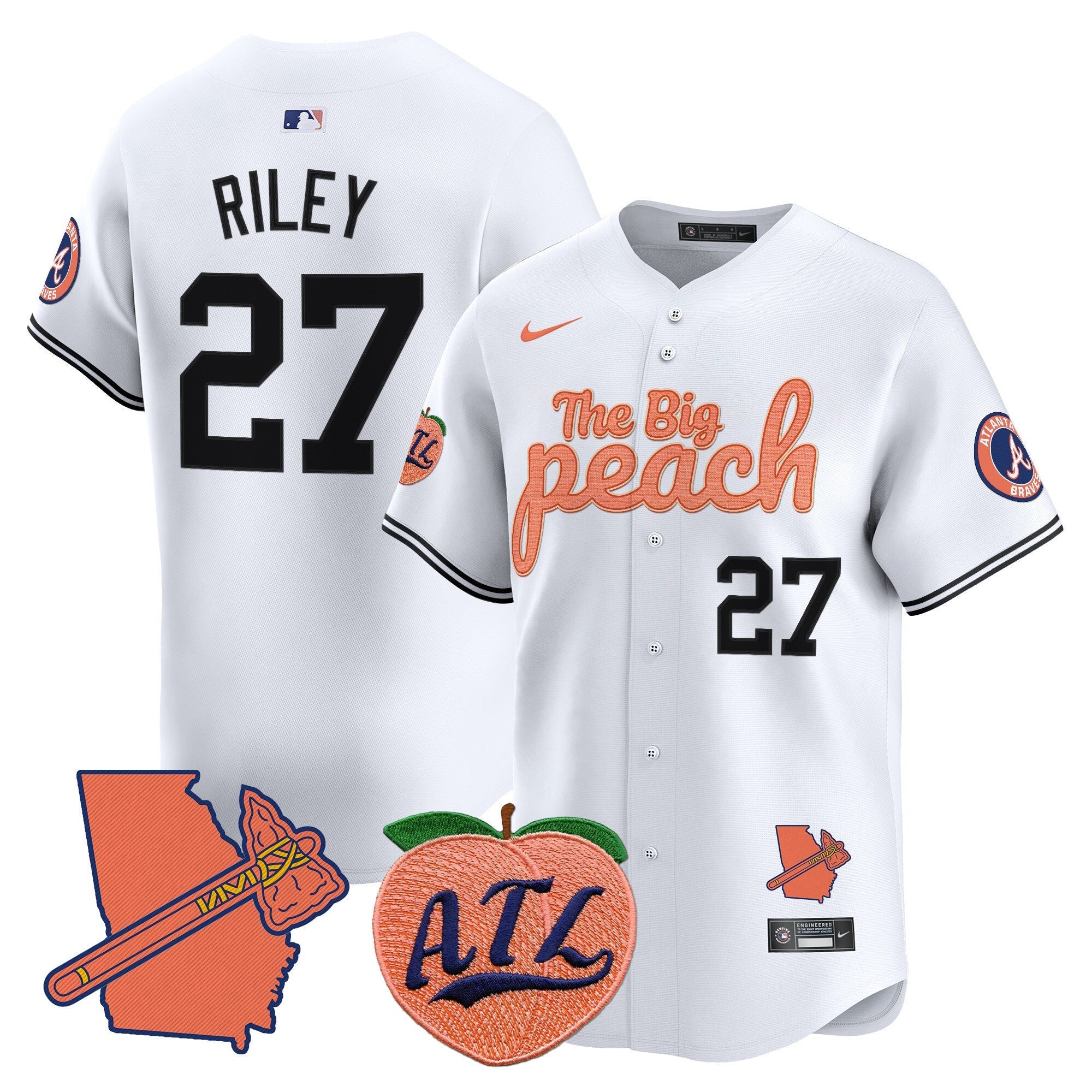 Men's Atlanta Braves The Big Peach Vapor Premier Limited Jersey - All Stitched