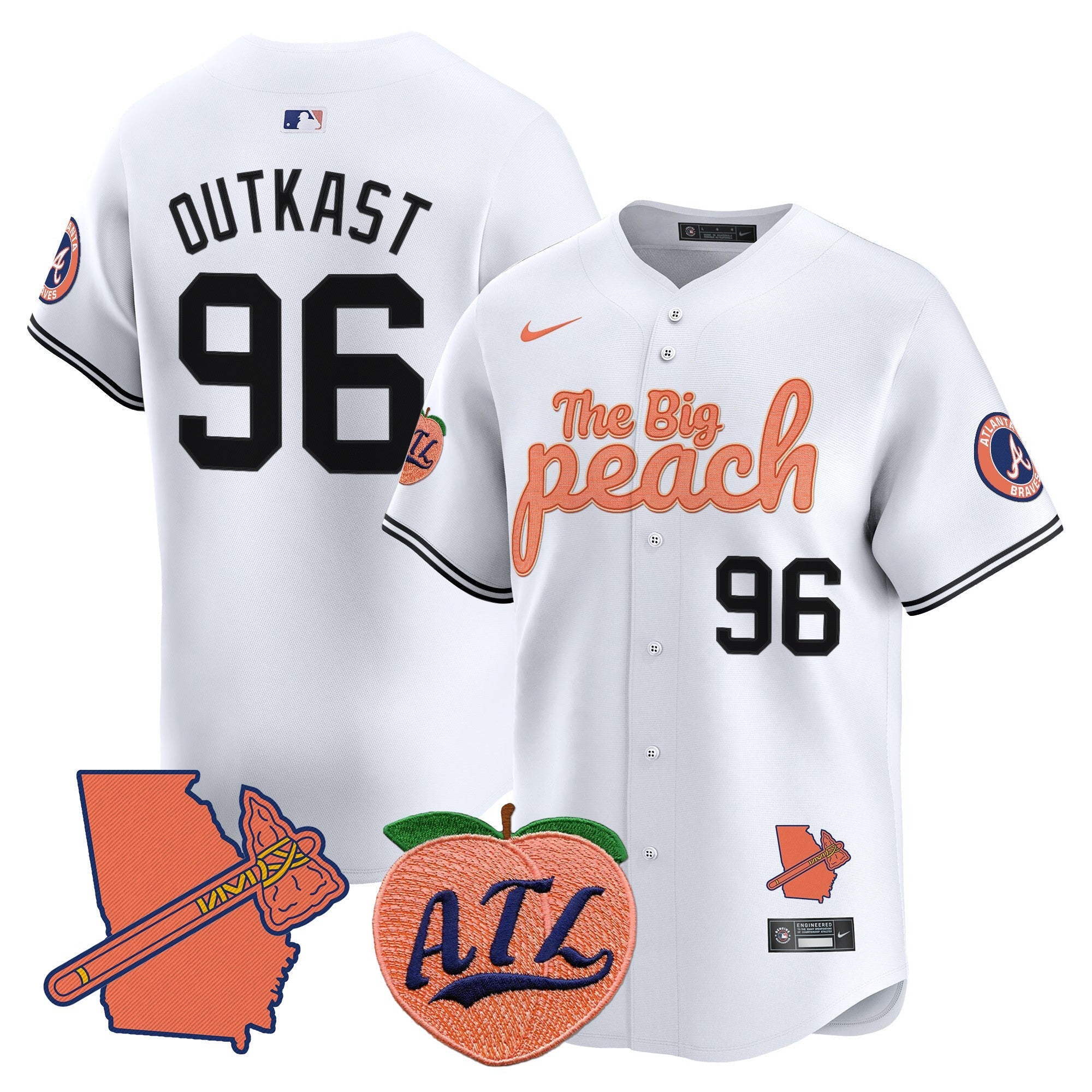 Men's Atlanta Braves The Big Peach Vapor Premier Limited Jersey - All Stitched