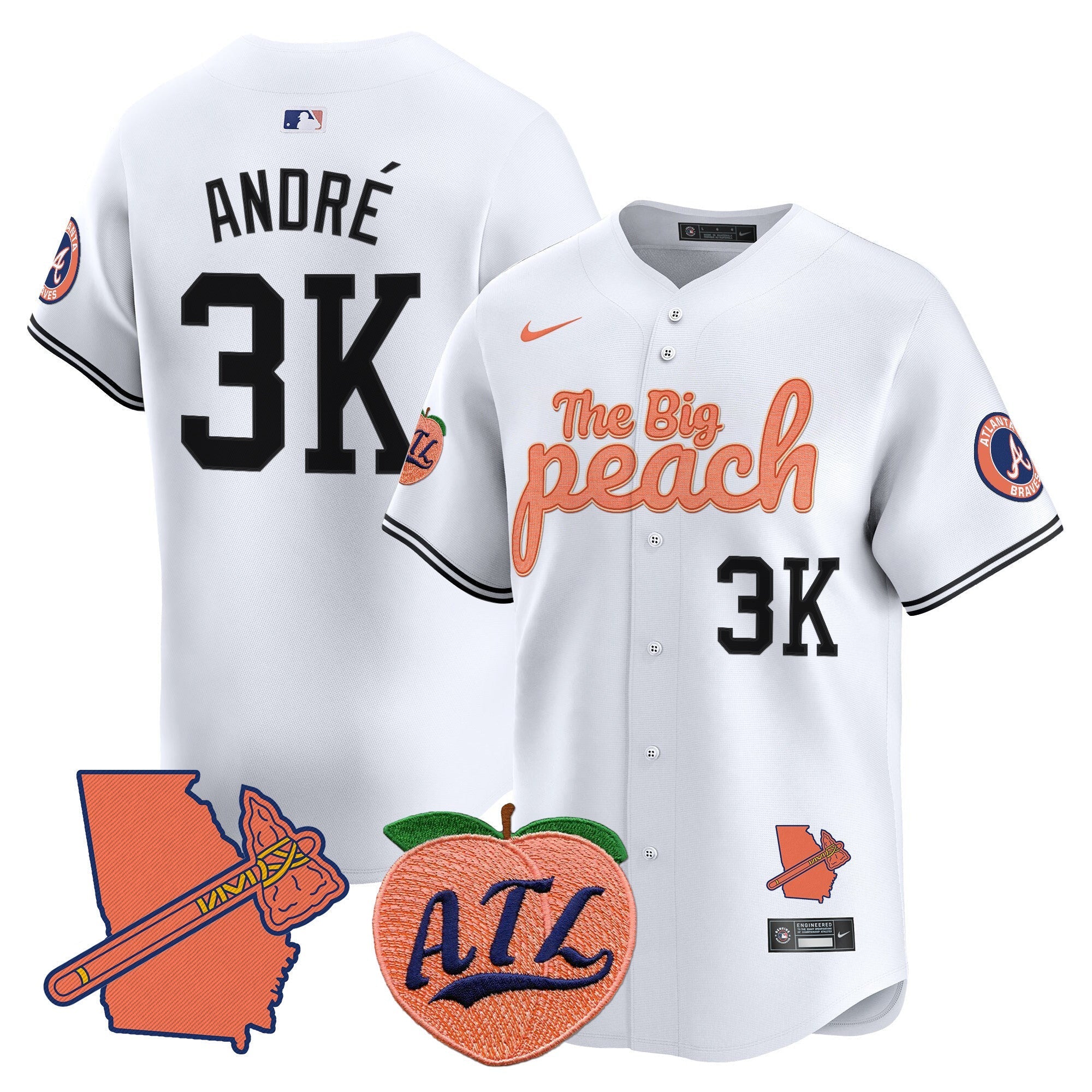 Men's Atlanta Braves The Big Peach Vapor Premier Limited Jersey - All Stitched