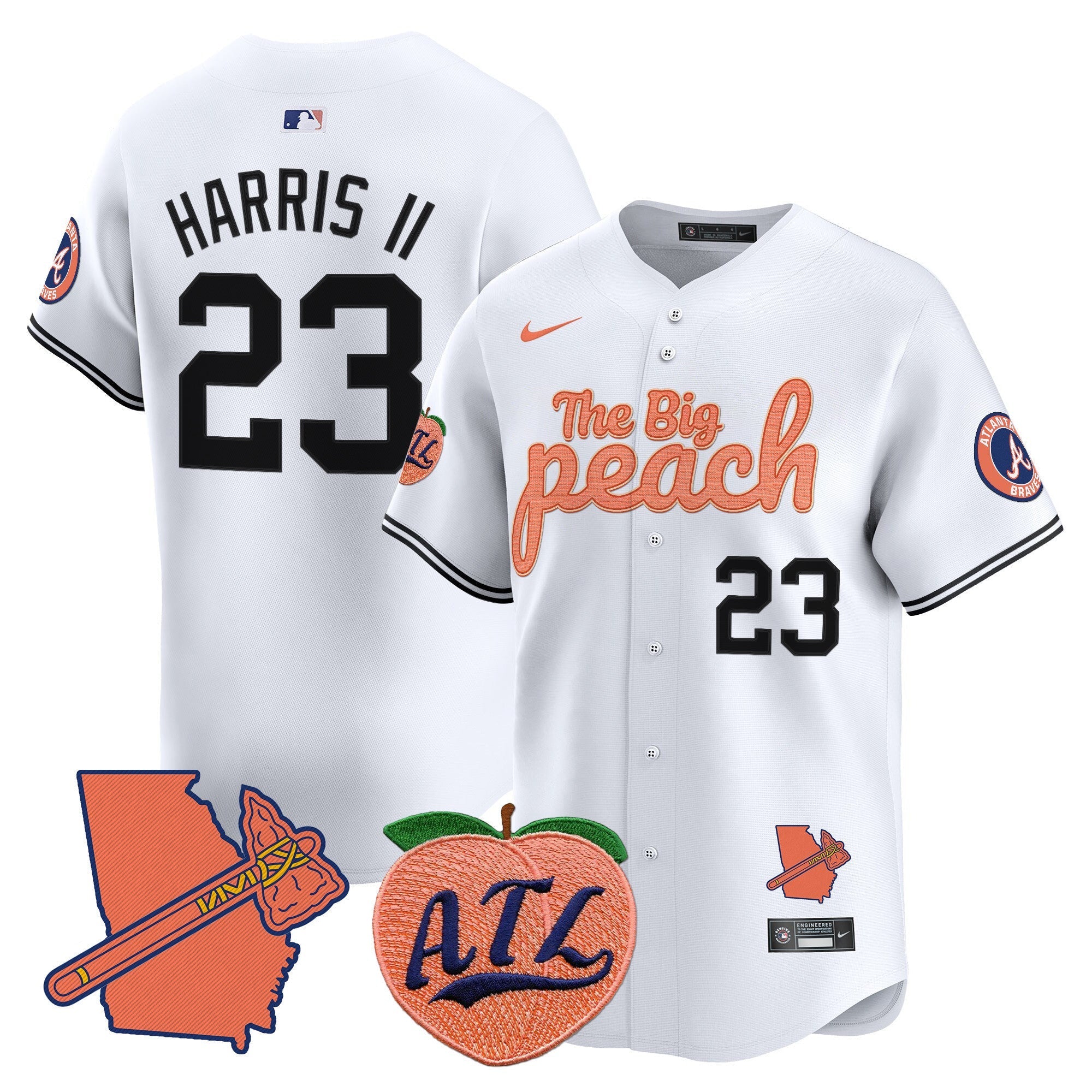 Men's Atlanta Braves The Big Peach Vapor Premier Limited Jersey - All Stitched