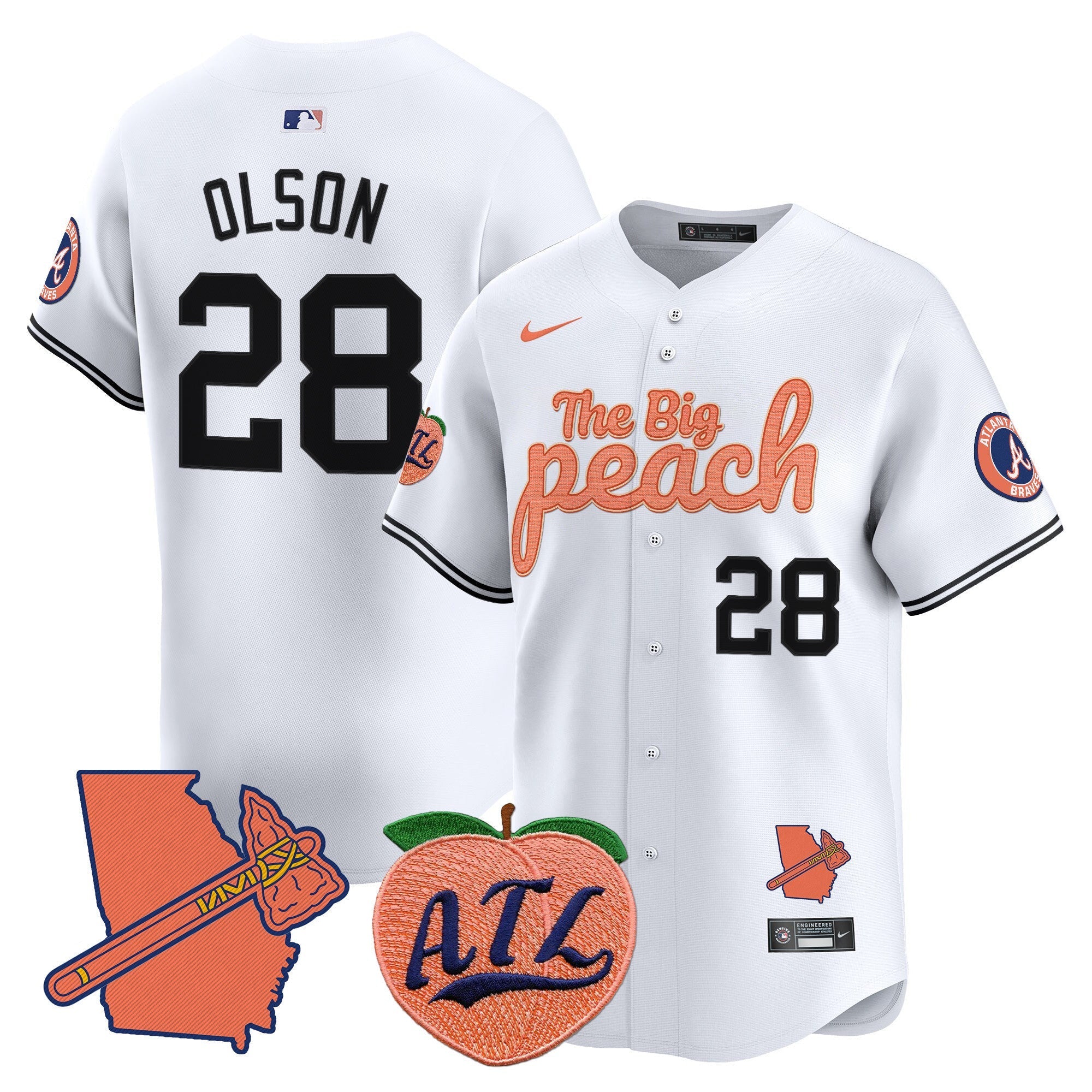 Men's Atlanta Braves The Big Peach Vapor Premier Limited Jersey - All Stitched