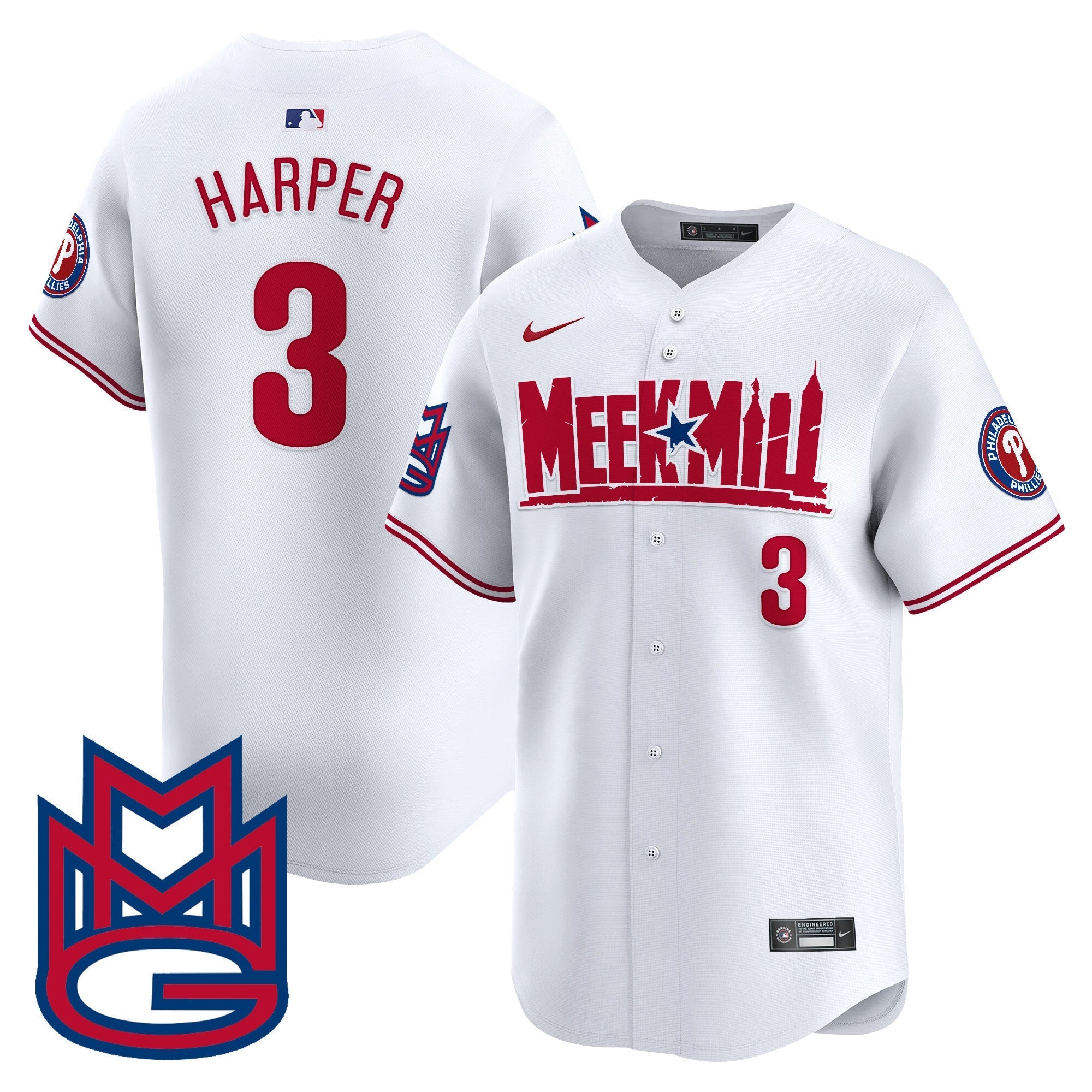 Men's Phillies Meek Mill Vapor Premier Limited Jersey - All Stitched
